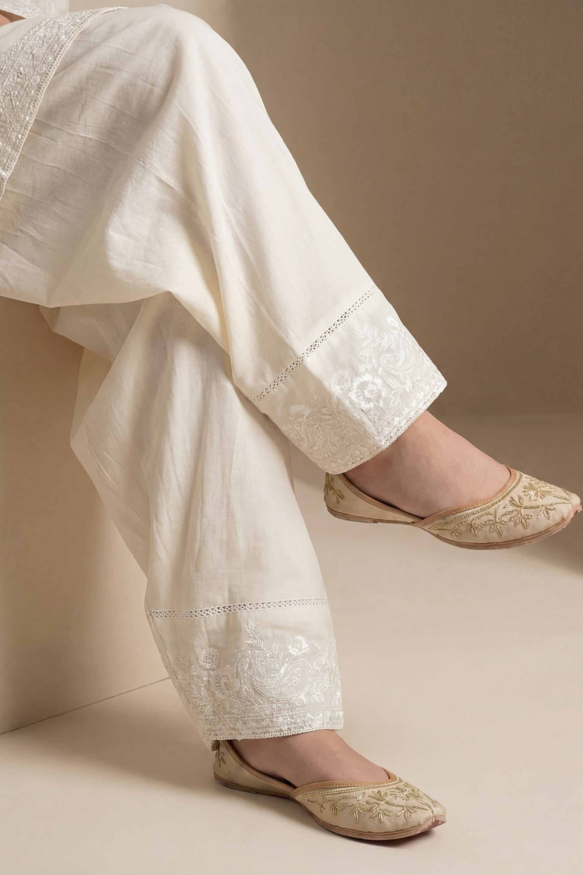 Embroidered Shalwar - PE26-666 Off White Cambric 1PC Embroidered Nishat Australia
