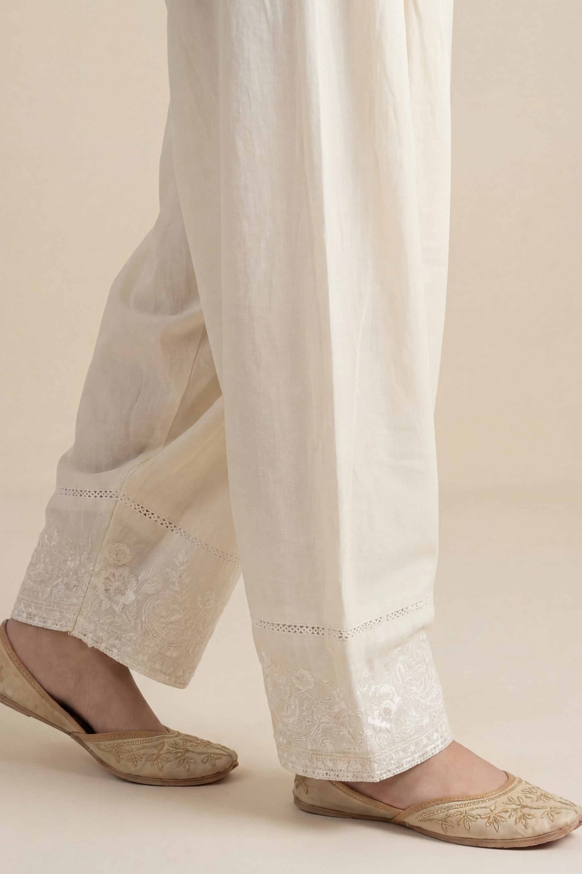 Embroidered Shalwar - PE26-666 Off White Cambric 1PC Embroidered Nishat Australia