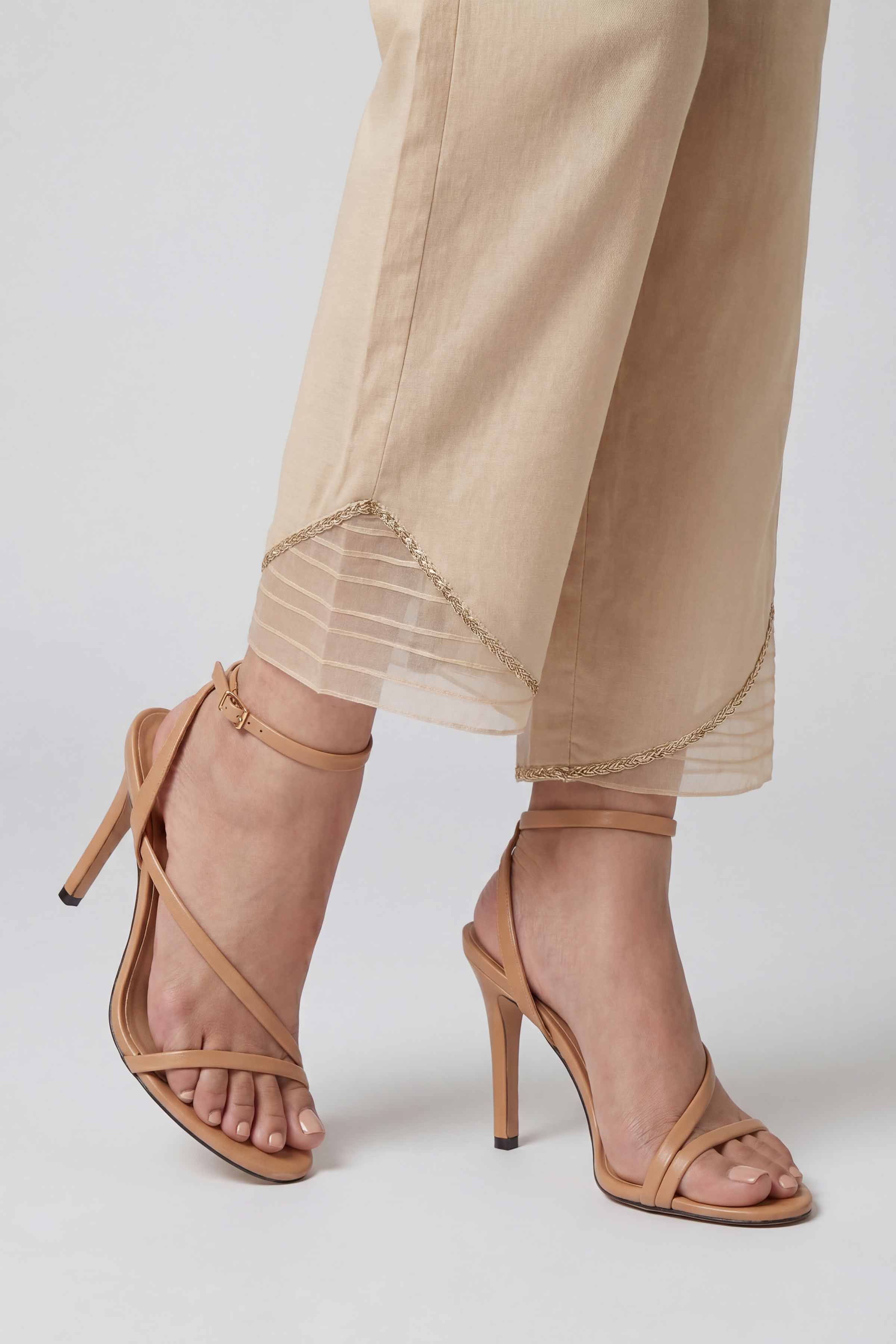 Solid Trousers - PE26-669 Beige Cambric 1PC Solids Nishat Australia