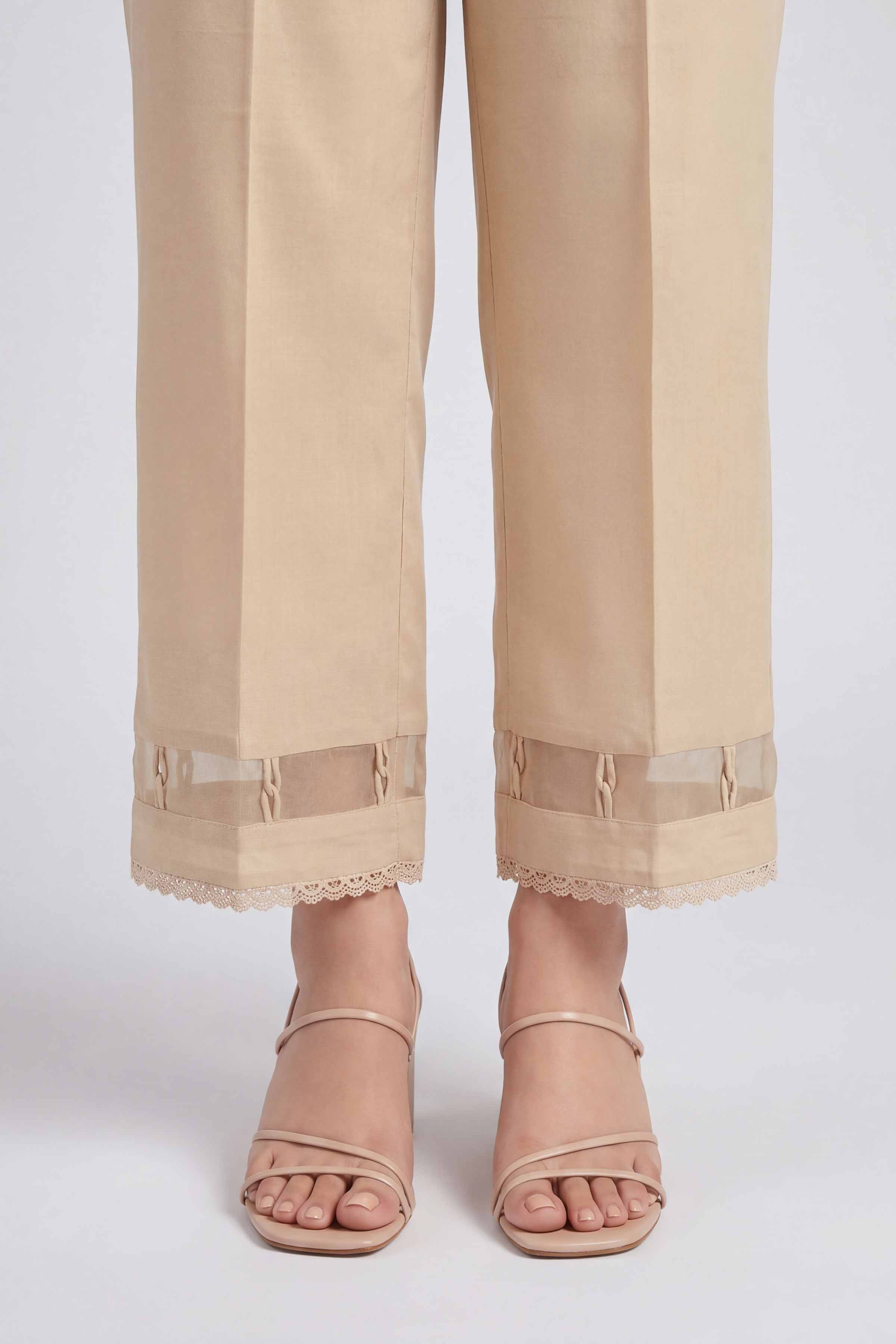 Solid Trousers - PE26-673 Beige Cambric 1PC Solids Nishat Australia