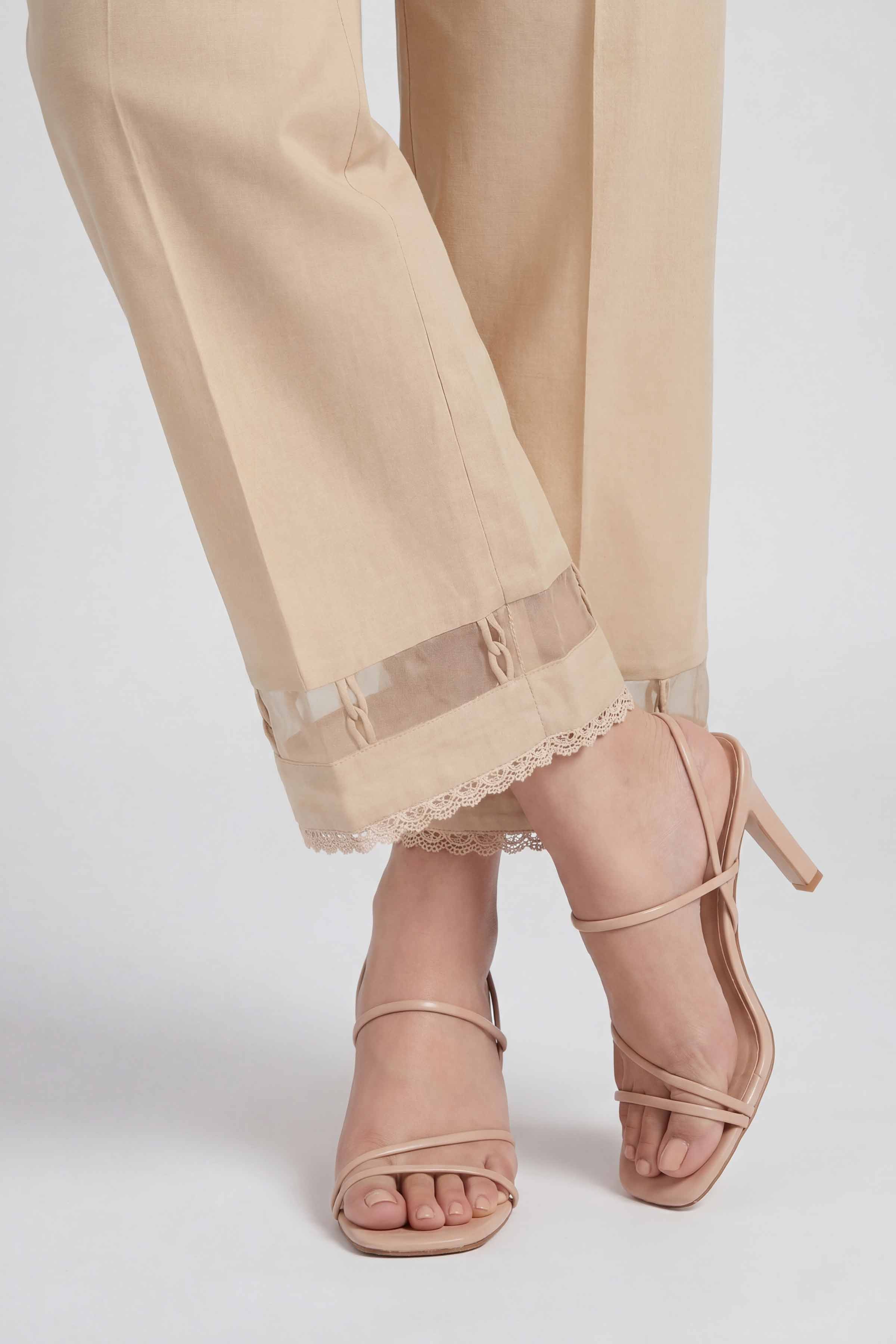 Solid Trousers - PE26-673 Beige Cambric 1PC Solids Nishat Australia