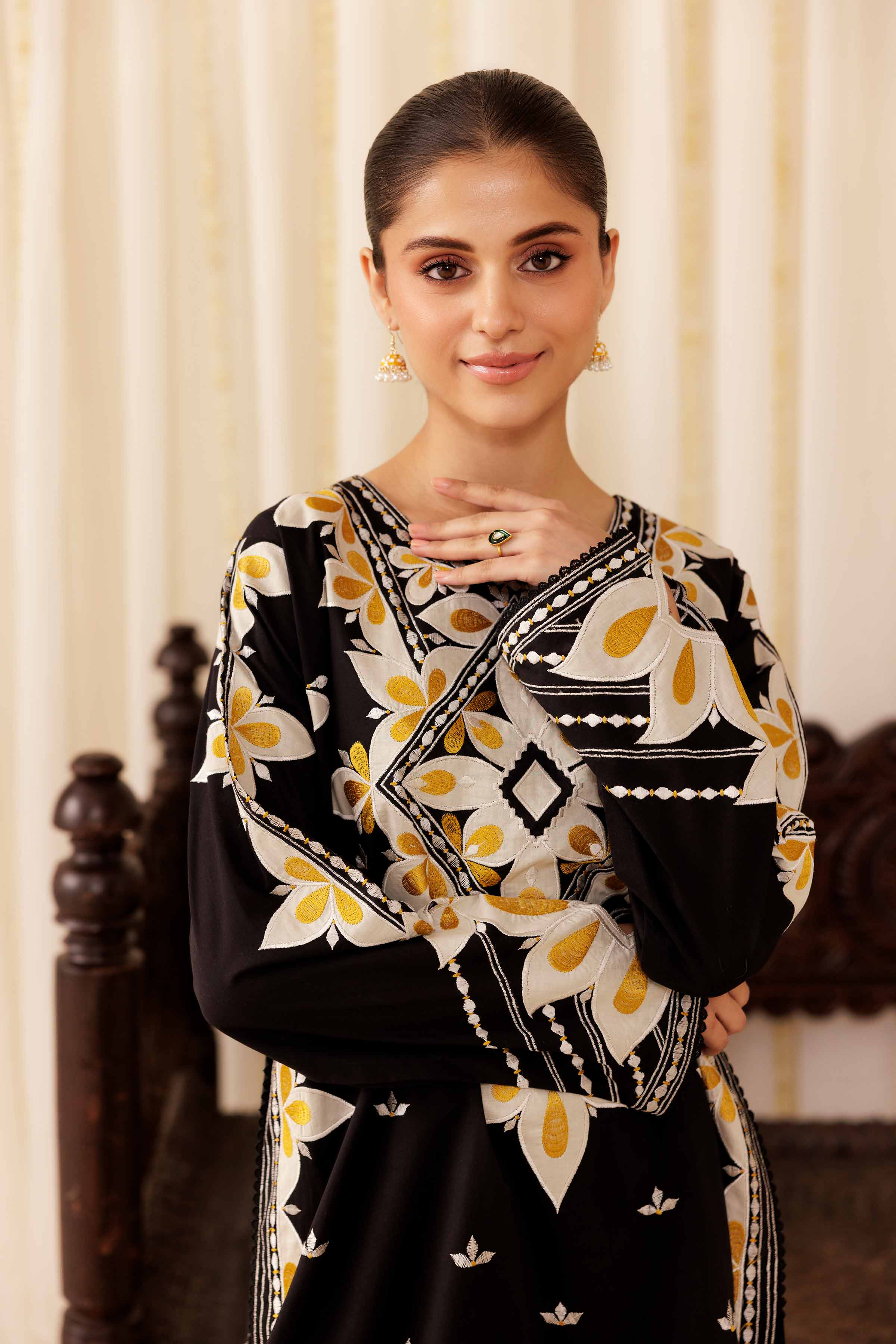 2 Piece - Embroidered Suit - PFE25-33 READY TO WEAR Black Cambric 2PC Embroidered