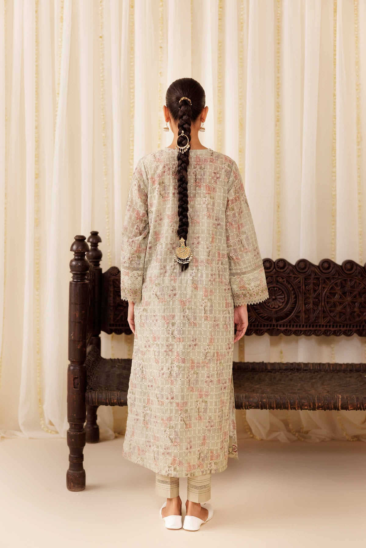 2 Piece - Embroidered Suit - PFE25-38 Green Silk 2PC Embroidered Nishat Australia