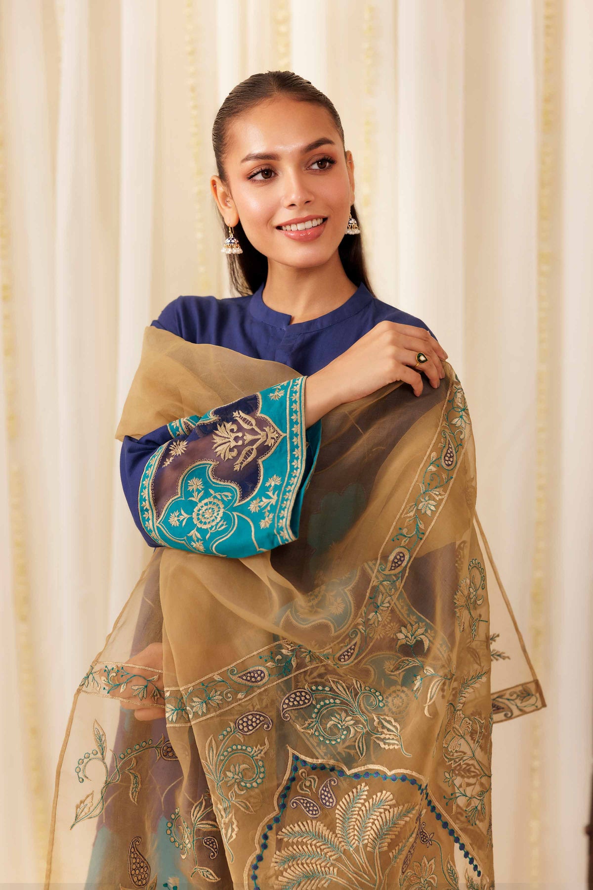 3 Piece - Embroidered Suit - PFE25-42 Blue Cambric 3PC Embroidered Nishat Australia