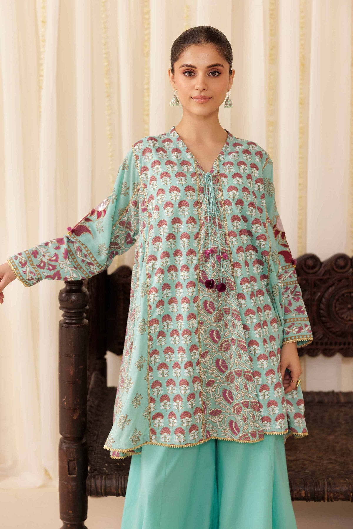 2 Piece - Printed Embroidered Suit - PFE25-47 Blue Viscose 2PC Embroidered Nishat Australia