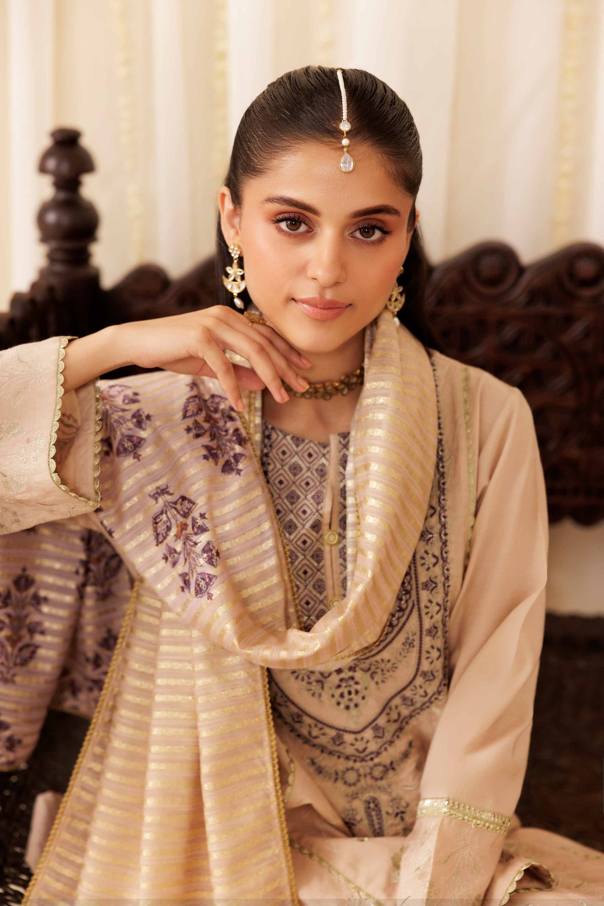 3 Piece - Embroidered Suit - PFE25-58 Pink Cotton 3PC Embroidered Nishat Australia