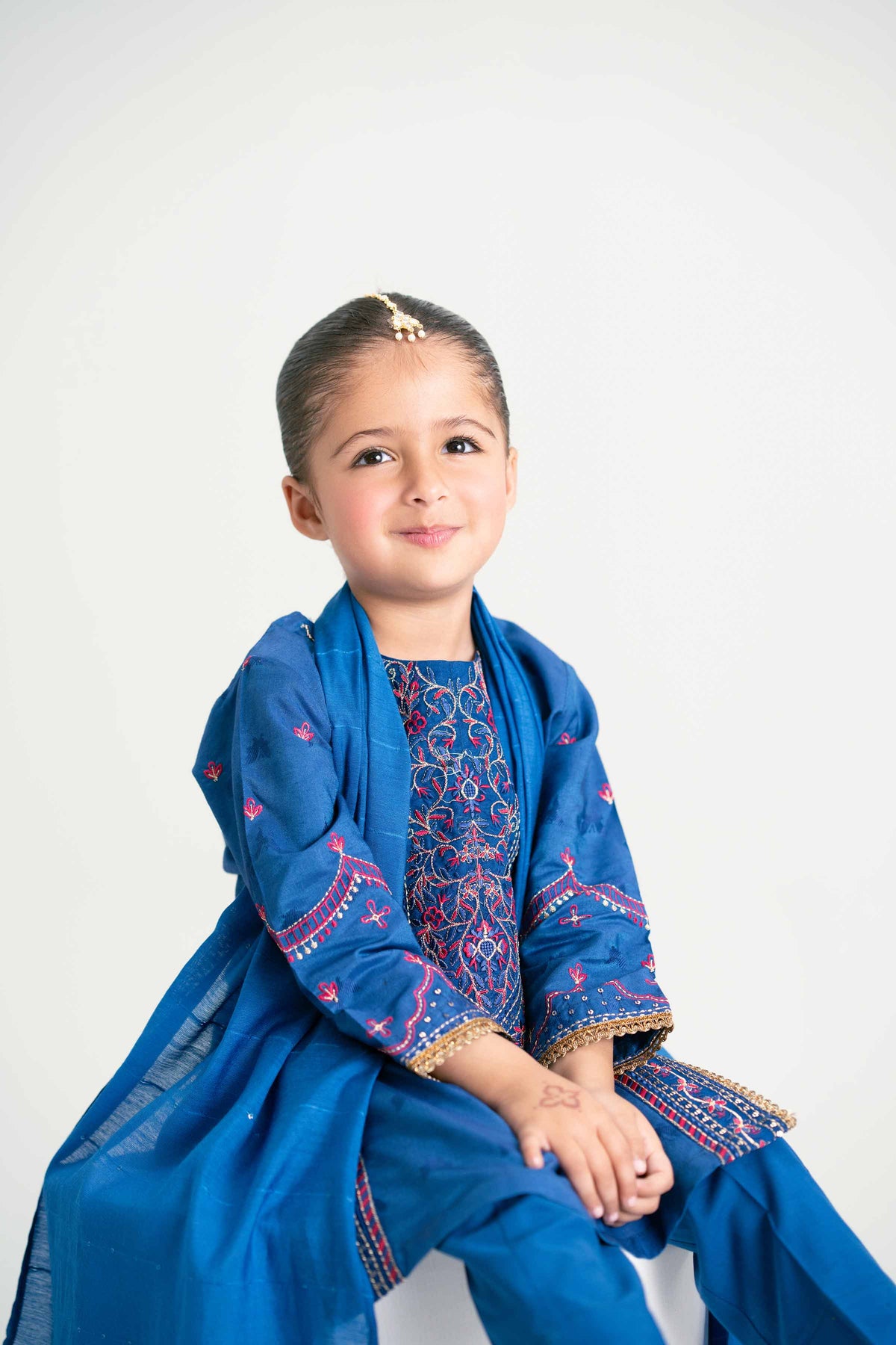 3 Piece - Embroidered Suit - PMD25-16 D Blue Jacquard 3PC Embroidered Nishat Australia
