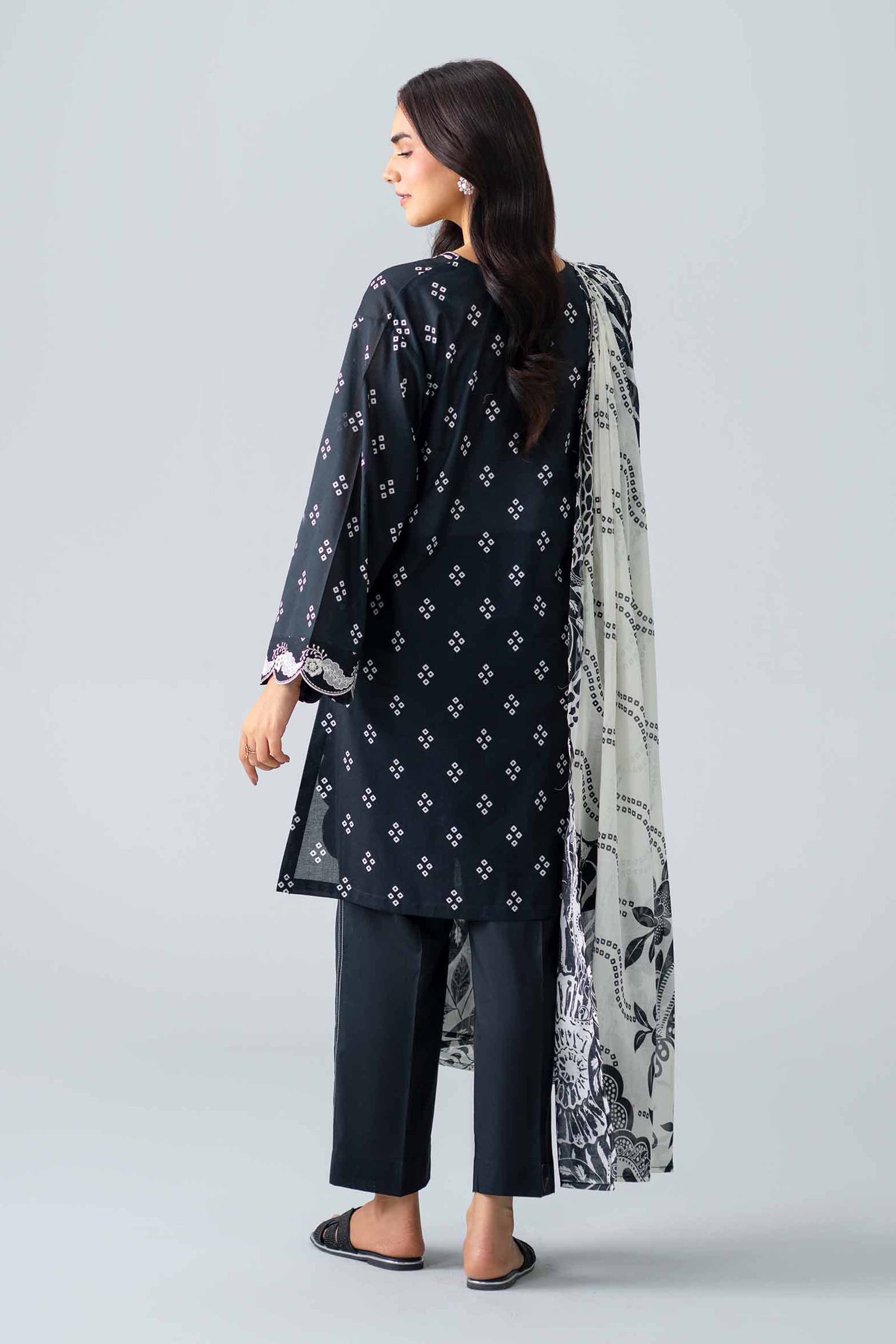 3 Piece - Printed Embroidered Suit - PMS26-06 Black Lawn 3PC Embroidered Nishat Australia