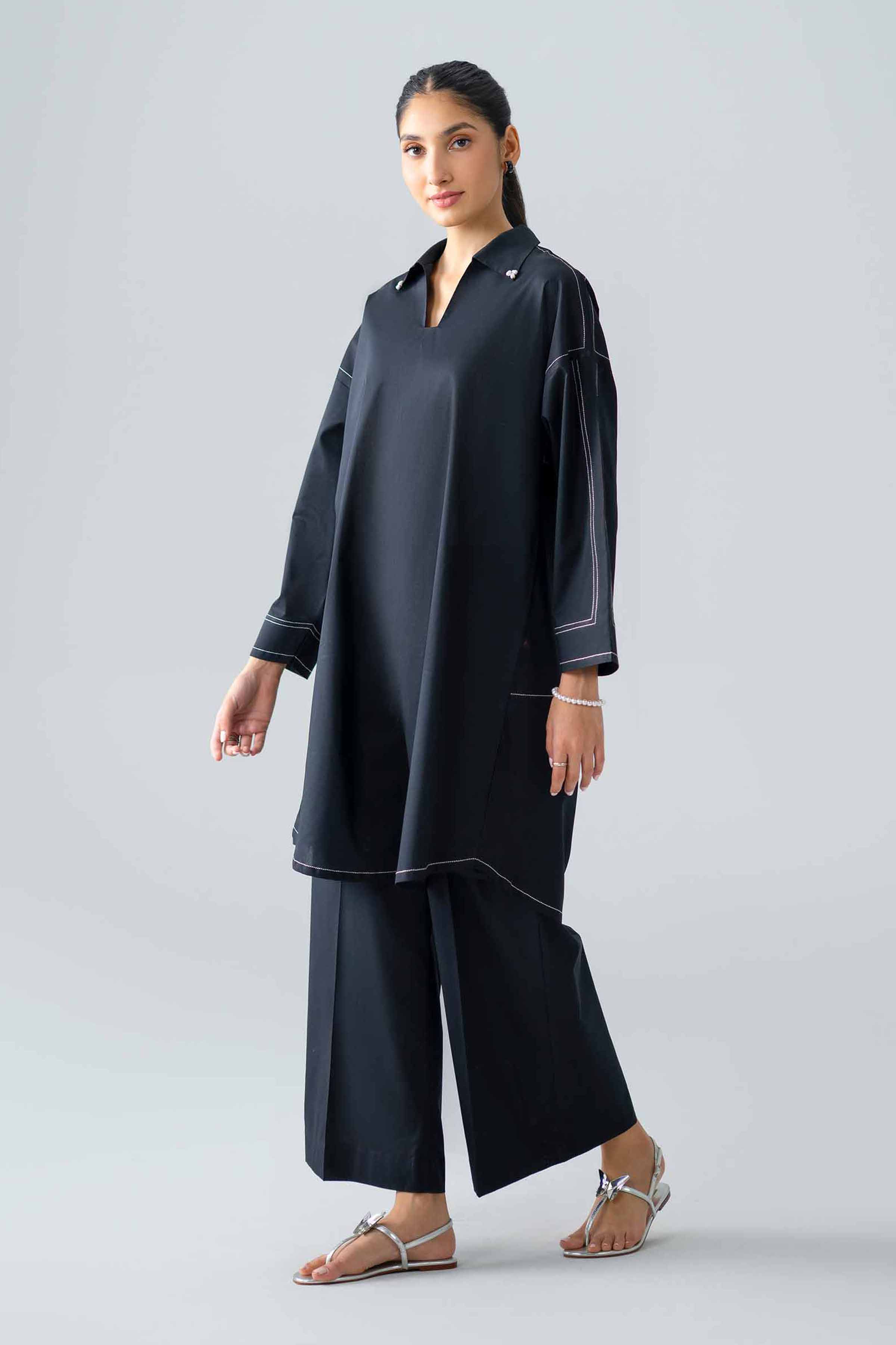 2 Piece - Solid Suit - PMS26-15 Black Cambric 2PC Solids Nishat Australia