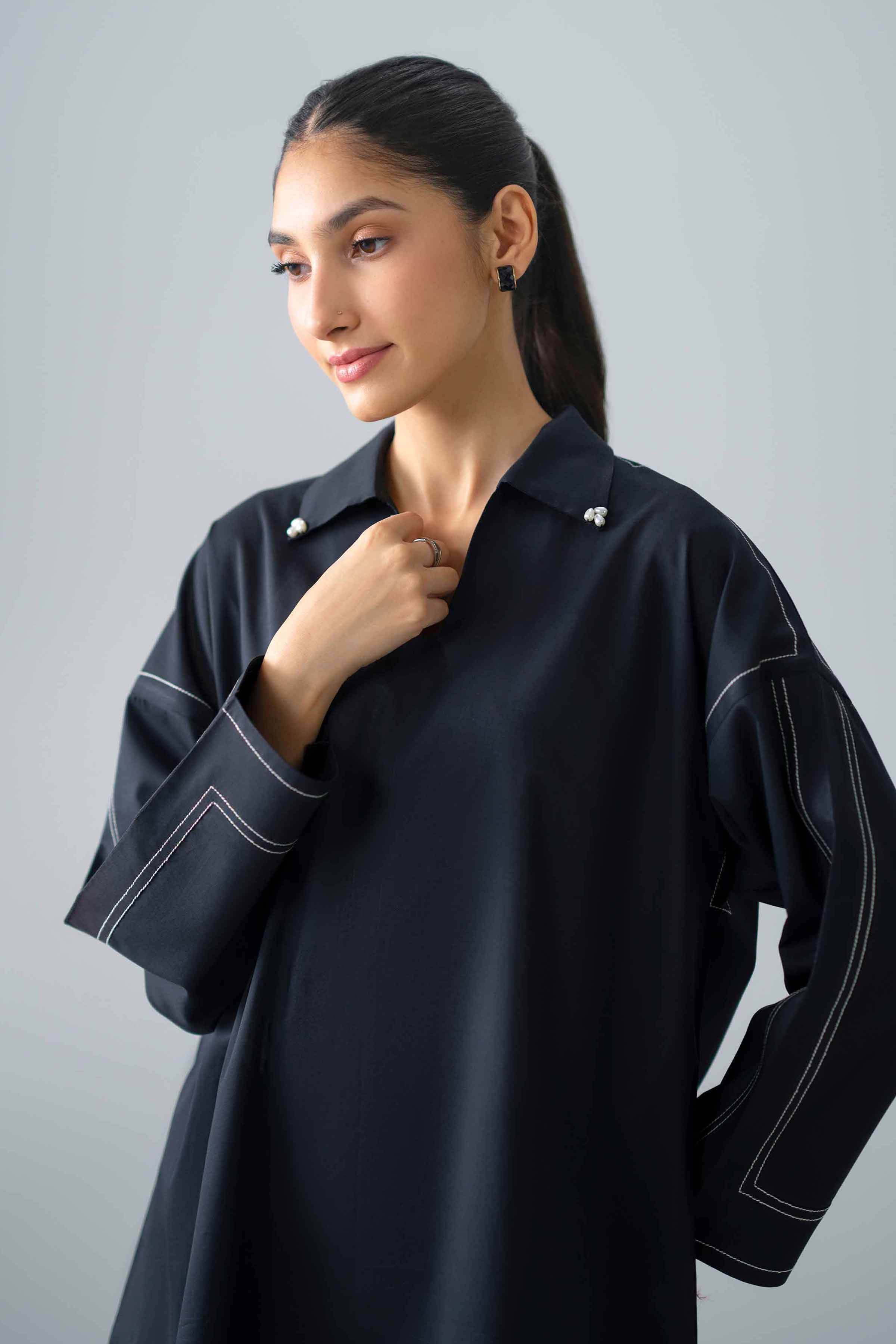 2 Piece - Solid Suit - PMS26-15 Black Cambric 2PC Solids Nishat Australia