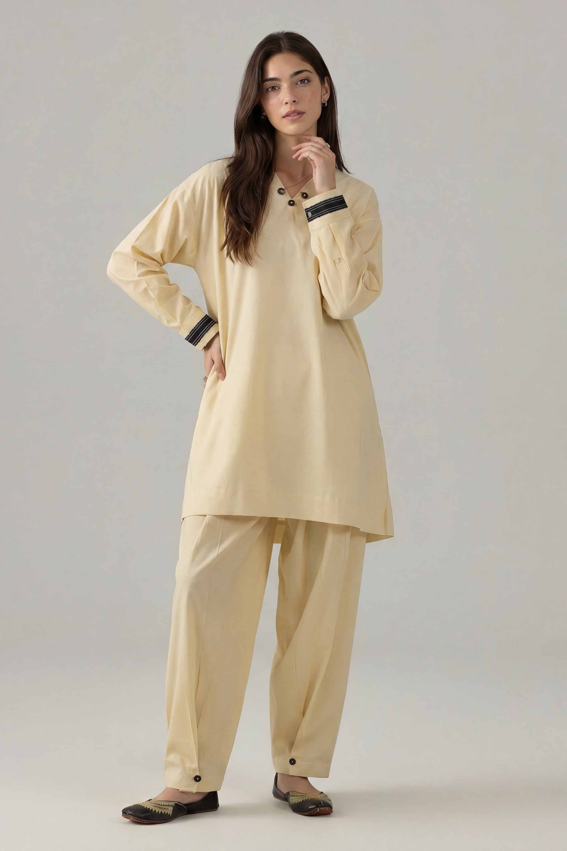 2 Piece - Solid Suit - PMS26-16 Beige Cambric 2PC Solids Nishat Australia