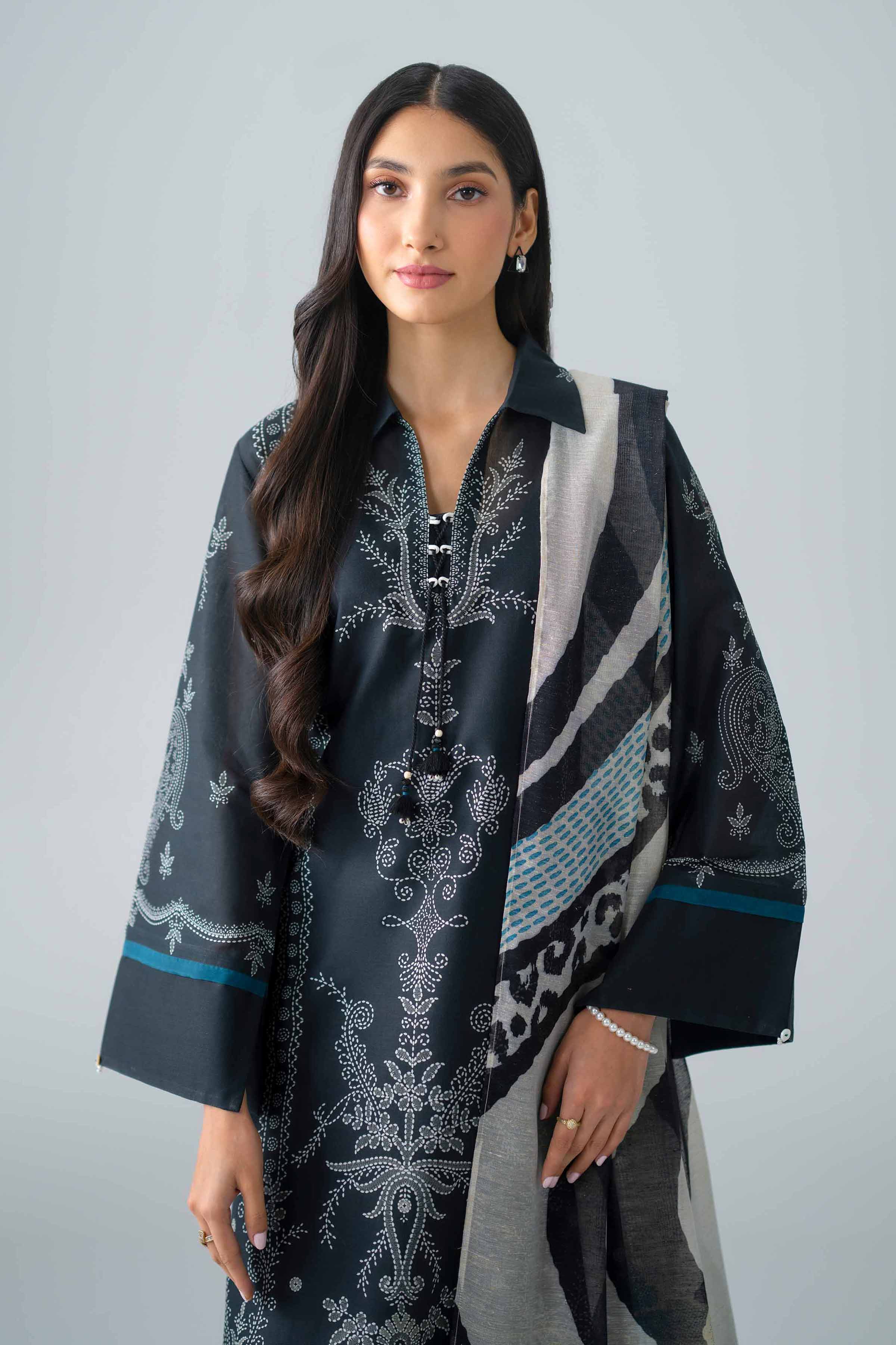 2 Piece - Printed Suit - PMS26-17 Black Lawn 2PC Printed Nishat Australia