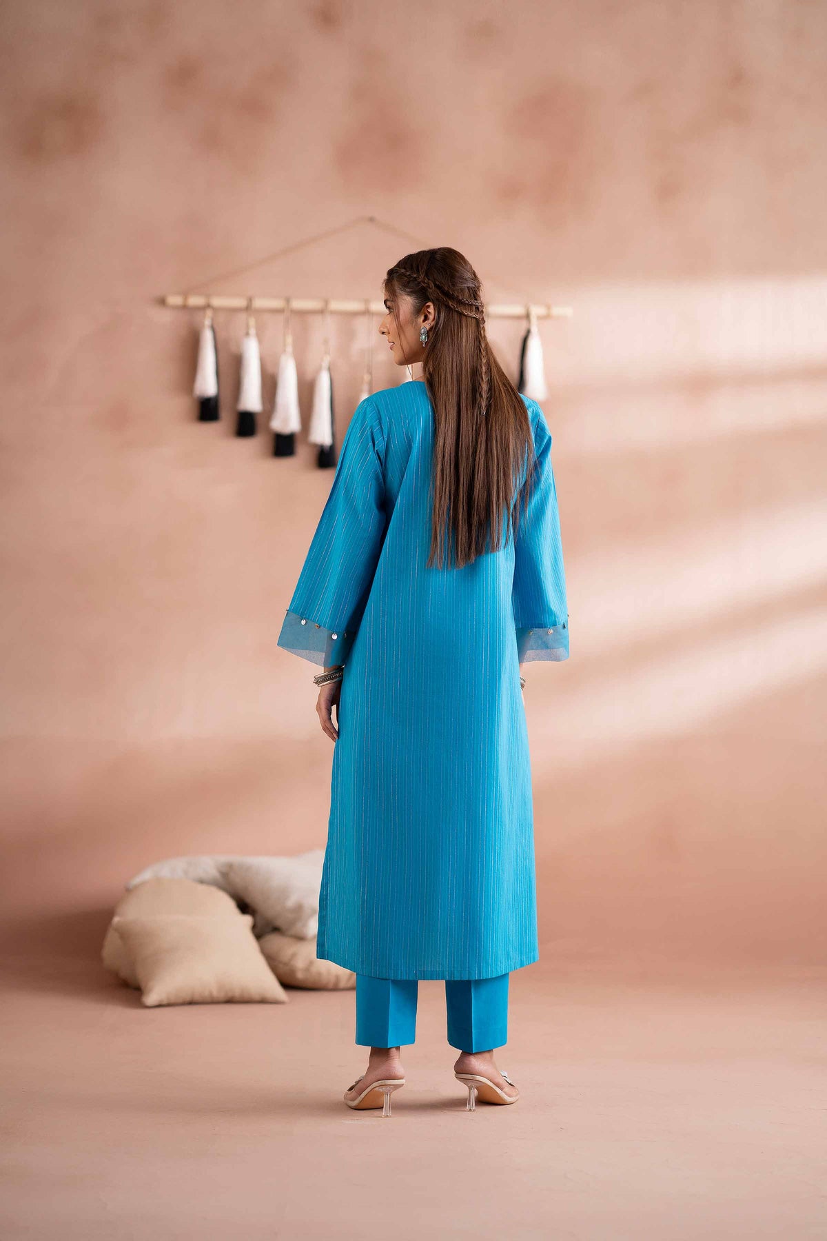 2 Piece - Basic Suit - PS25-129 Blue Yarn Dyed 2PC Solids Nishat Australia