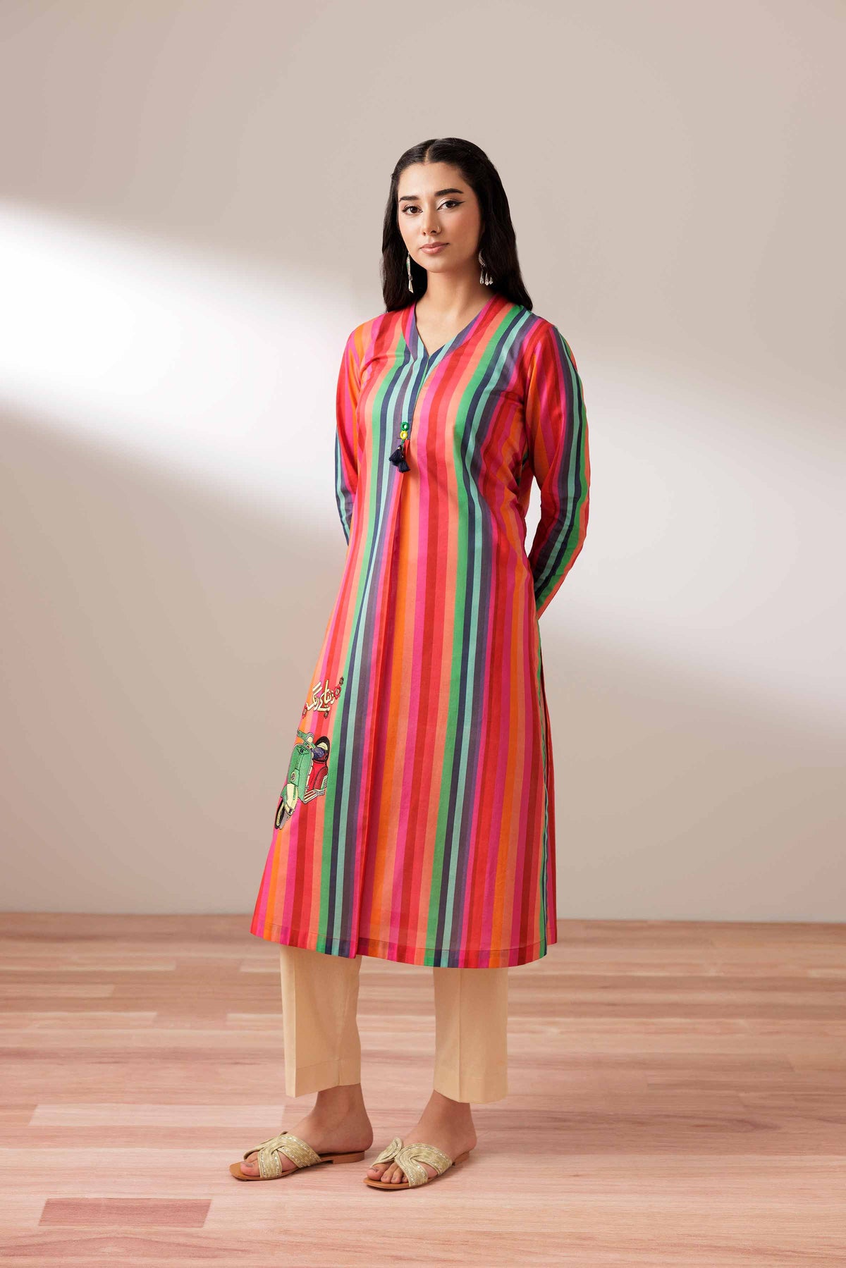 Printed Embroidered Shirt - PS25-188 Pink Lawn 1PC Embroidered Nishat Australia
