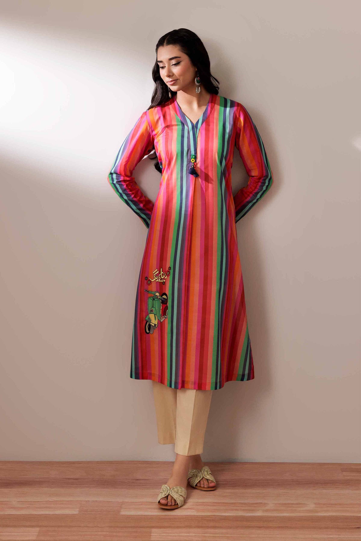 Printed Embroidered Shirt - PS25-188 Pink Lawn 1PC Embroidered Nishat Australia