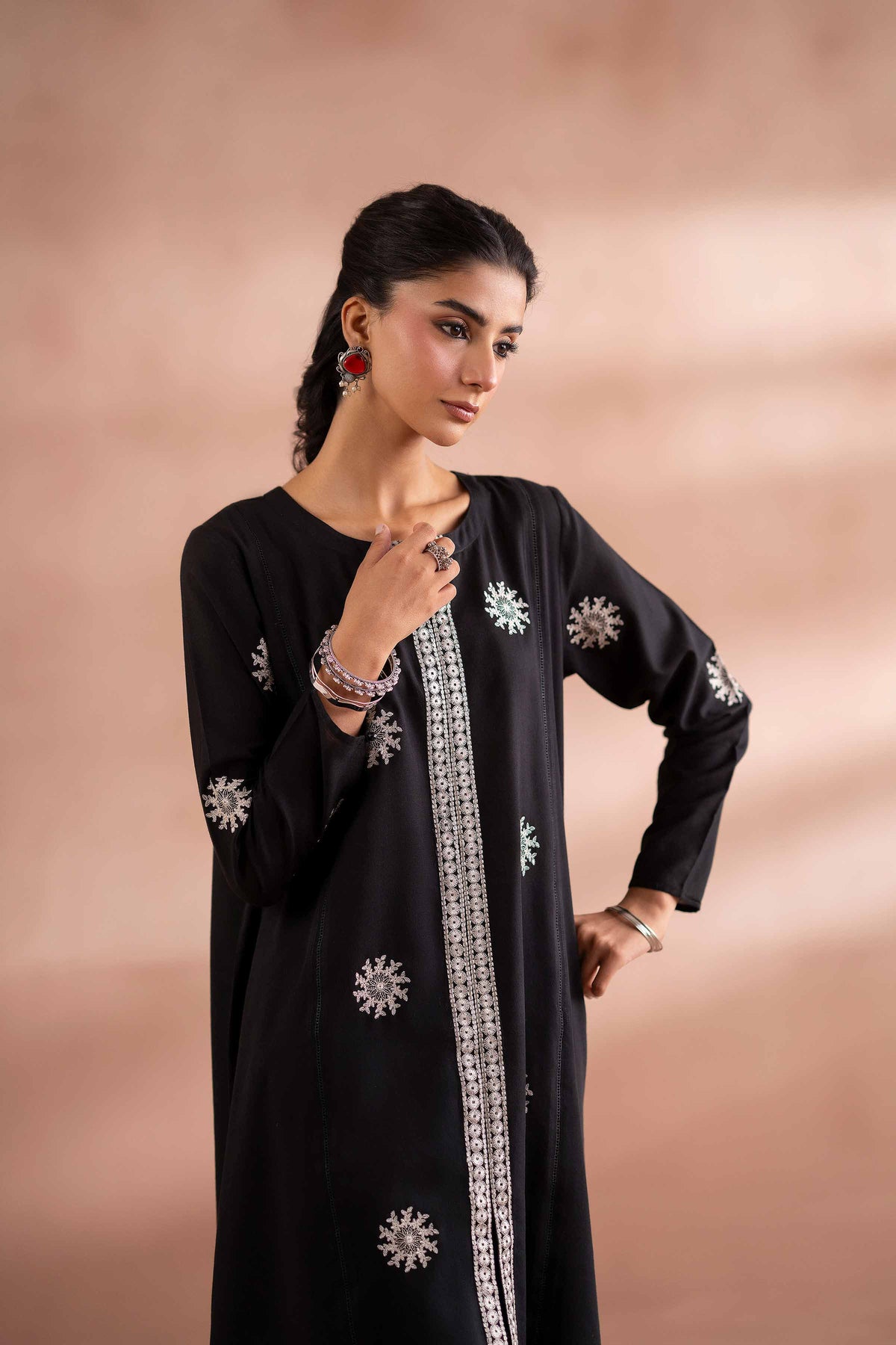 2 Piece - Embroidered Suit - PS25-206 Black Yarn Dyed 2PC Embroidered Nishat Australia