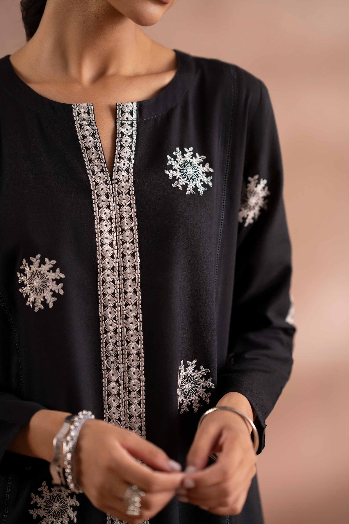 2 Piece - Embroidered Suit - PS25-206 Black Yarn Dyed 2PC Embroidered Nishat Australia