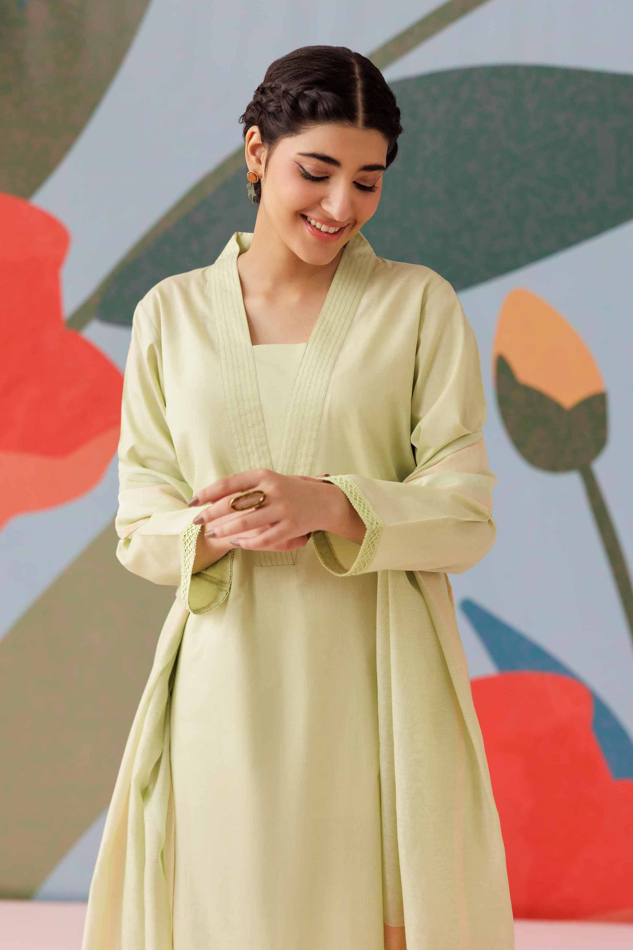 3 Piece - Basic Suit - PS25-259 READY TO WEAR Green Cambric 3PC Solids