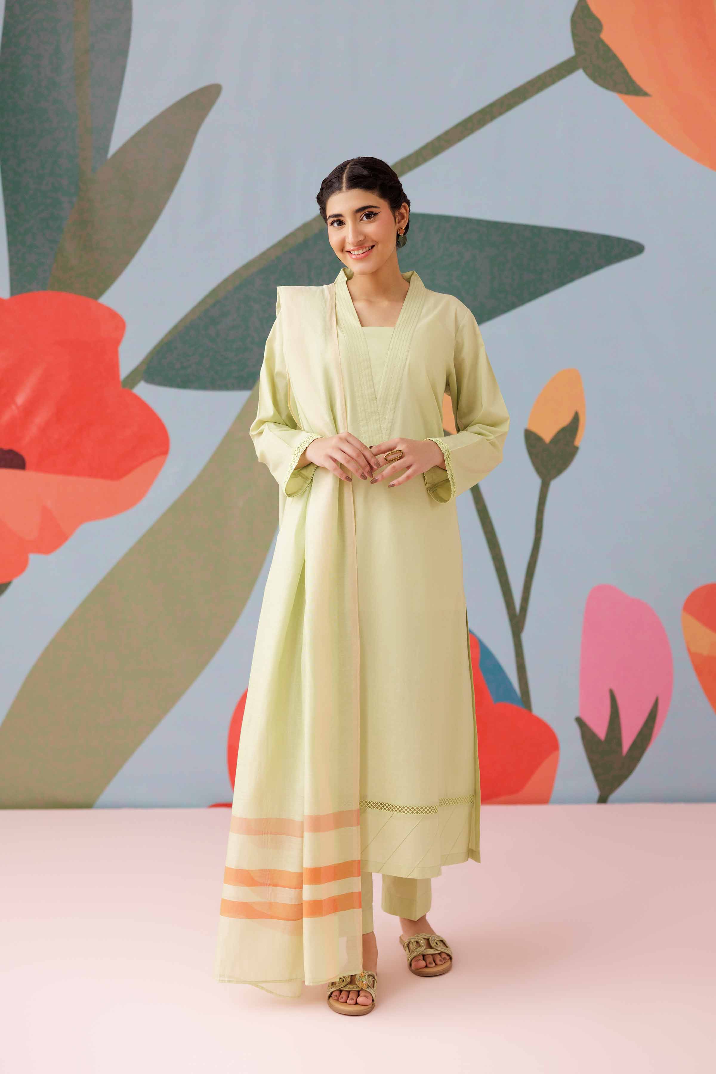 3 Piece - Basic Suit - PS25-259 READY TO WEAR Green Cambric 3PC Solids