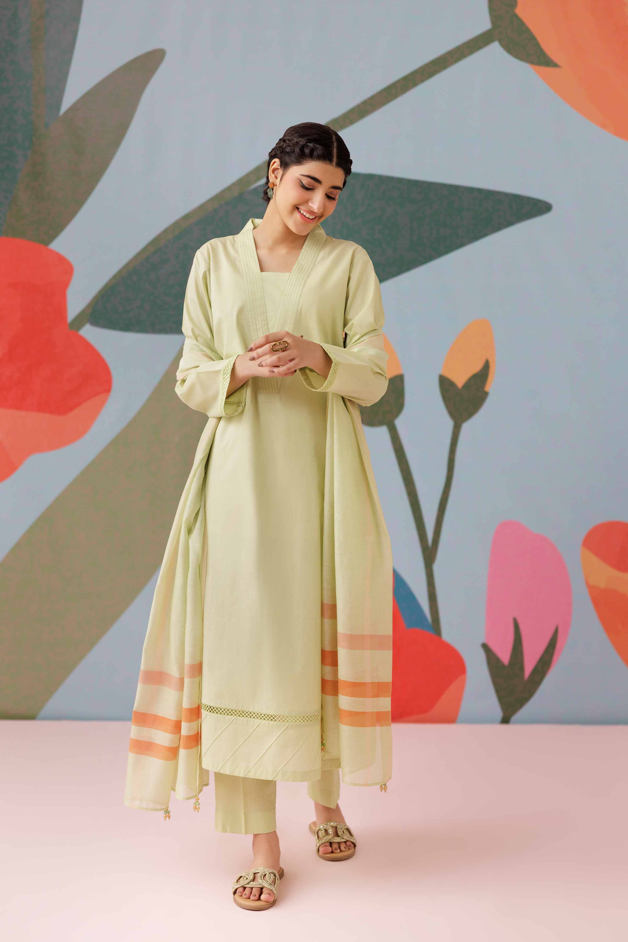 3 Piece - Basic Suit - PS25-259 READY TO WEAR Green Cambric 3PC Solids