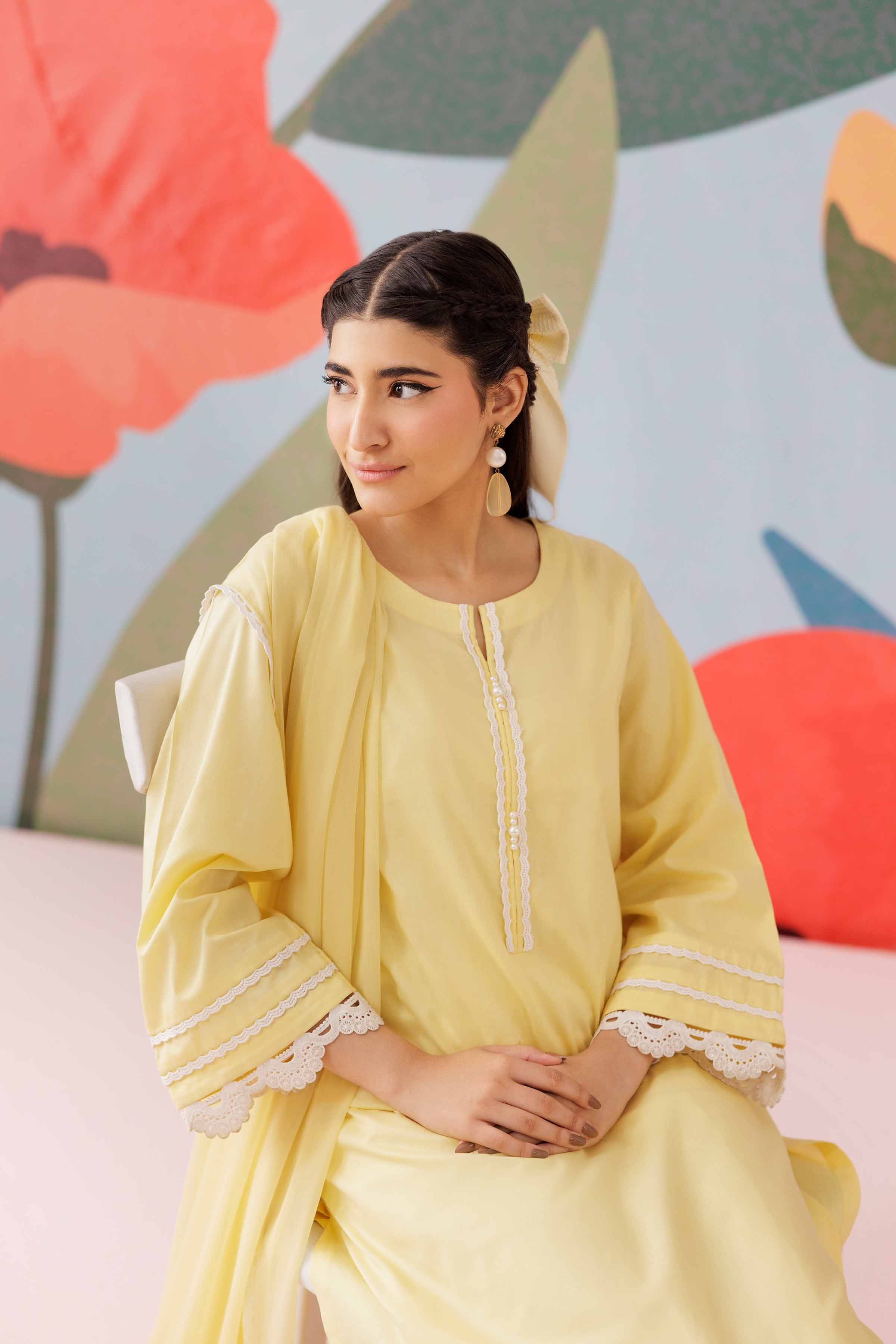2 Piece - Basic Suit - PS25-261 READY TO WEAR Yellow Cambric 2PC Solids