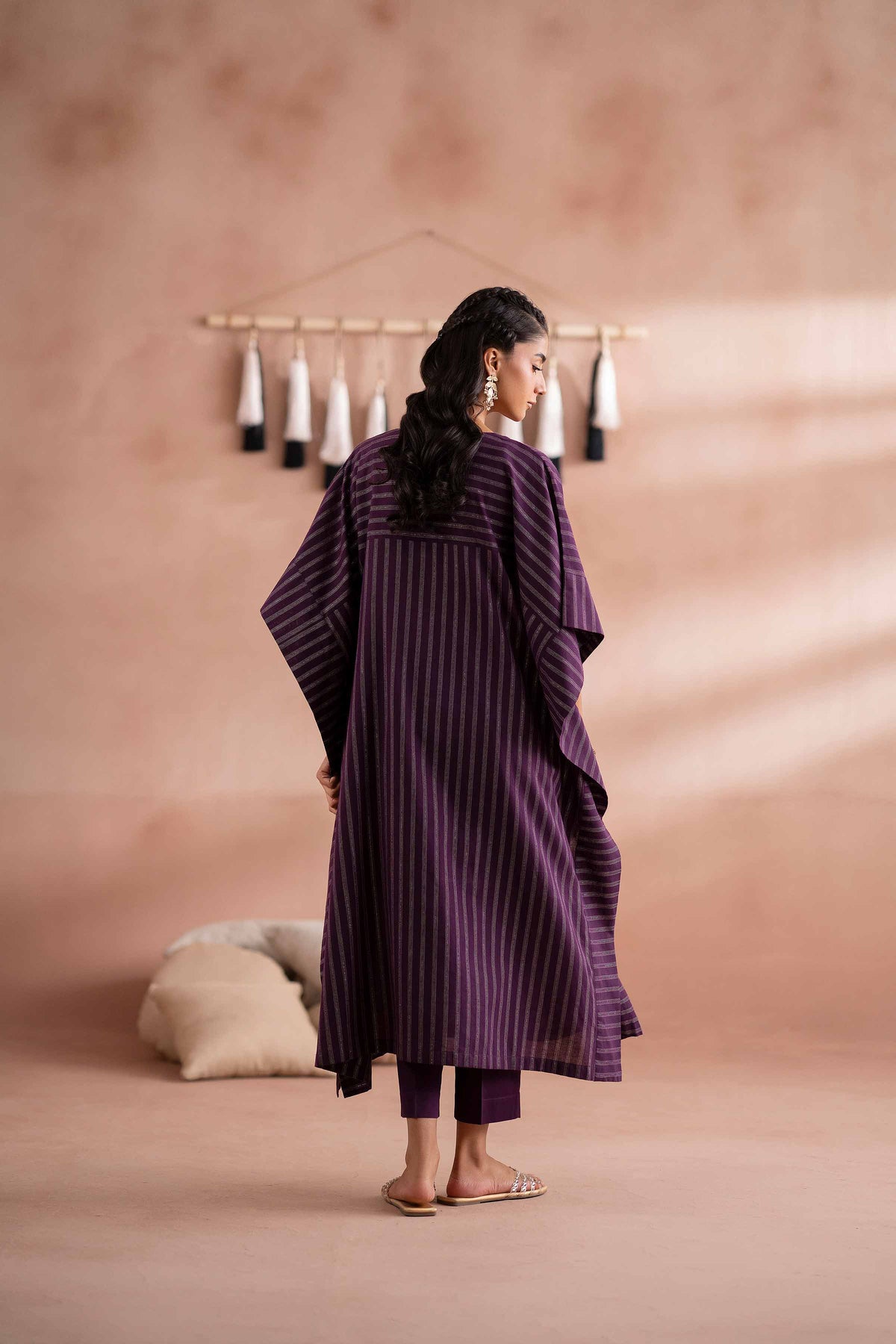 2 Piece - Basic Suit - PS25-74 Purple Yarn Dyed 2PC Solids Nishat Australia