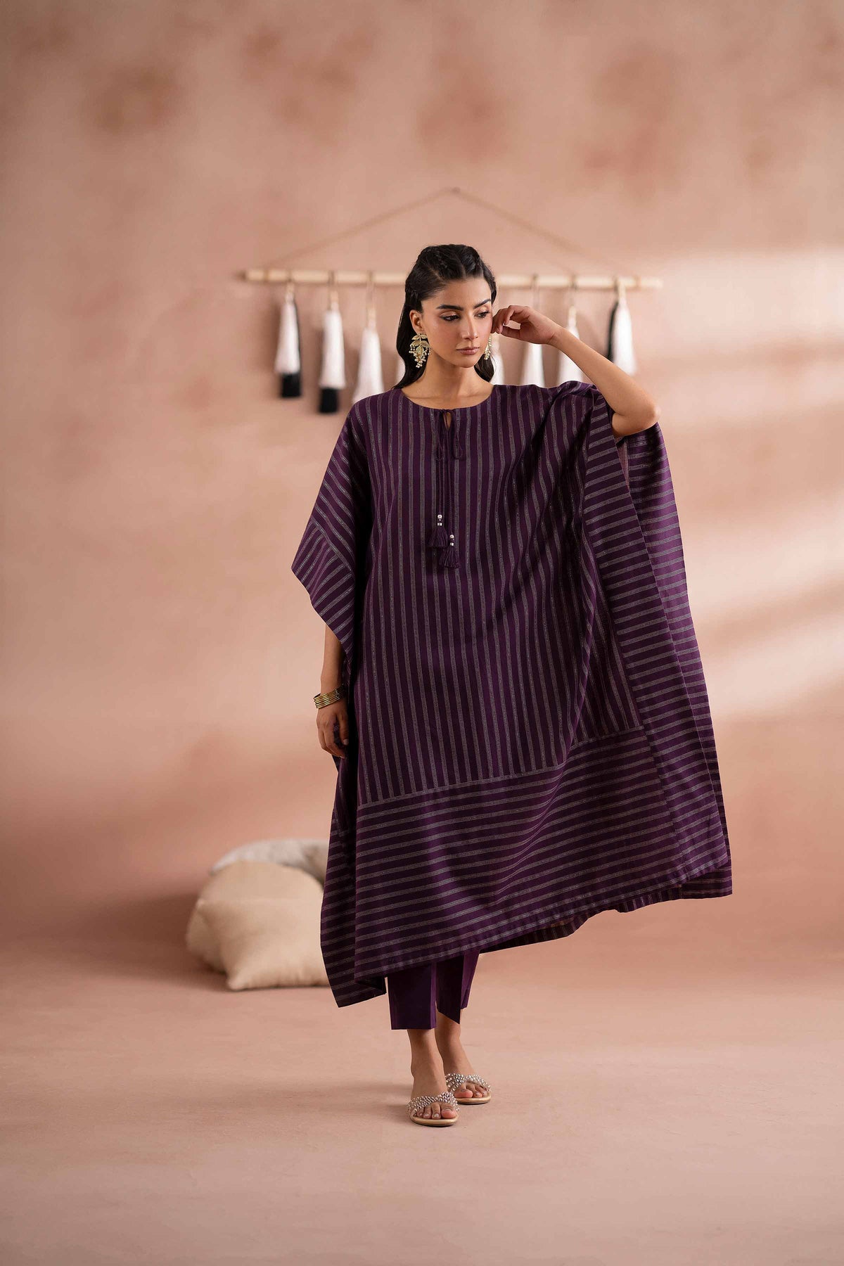 2 Piece - Basic Suit - PS25-74 Purple Yarn Dyed 2PC Solids Nishat Australia
