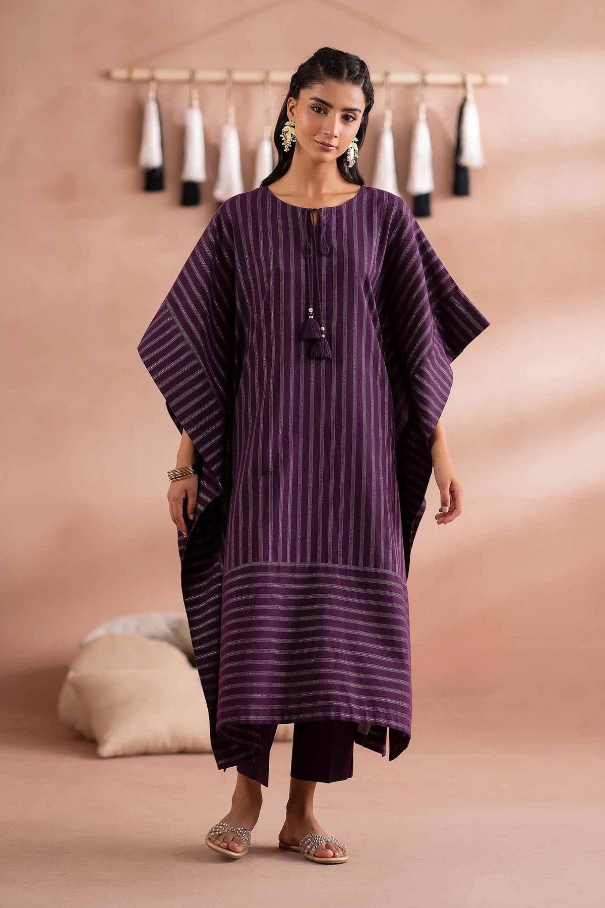 2 Piece - Basic Suit - PS25-74 Purple Yarn Dyed 2PC Solids Nishat Australia