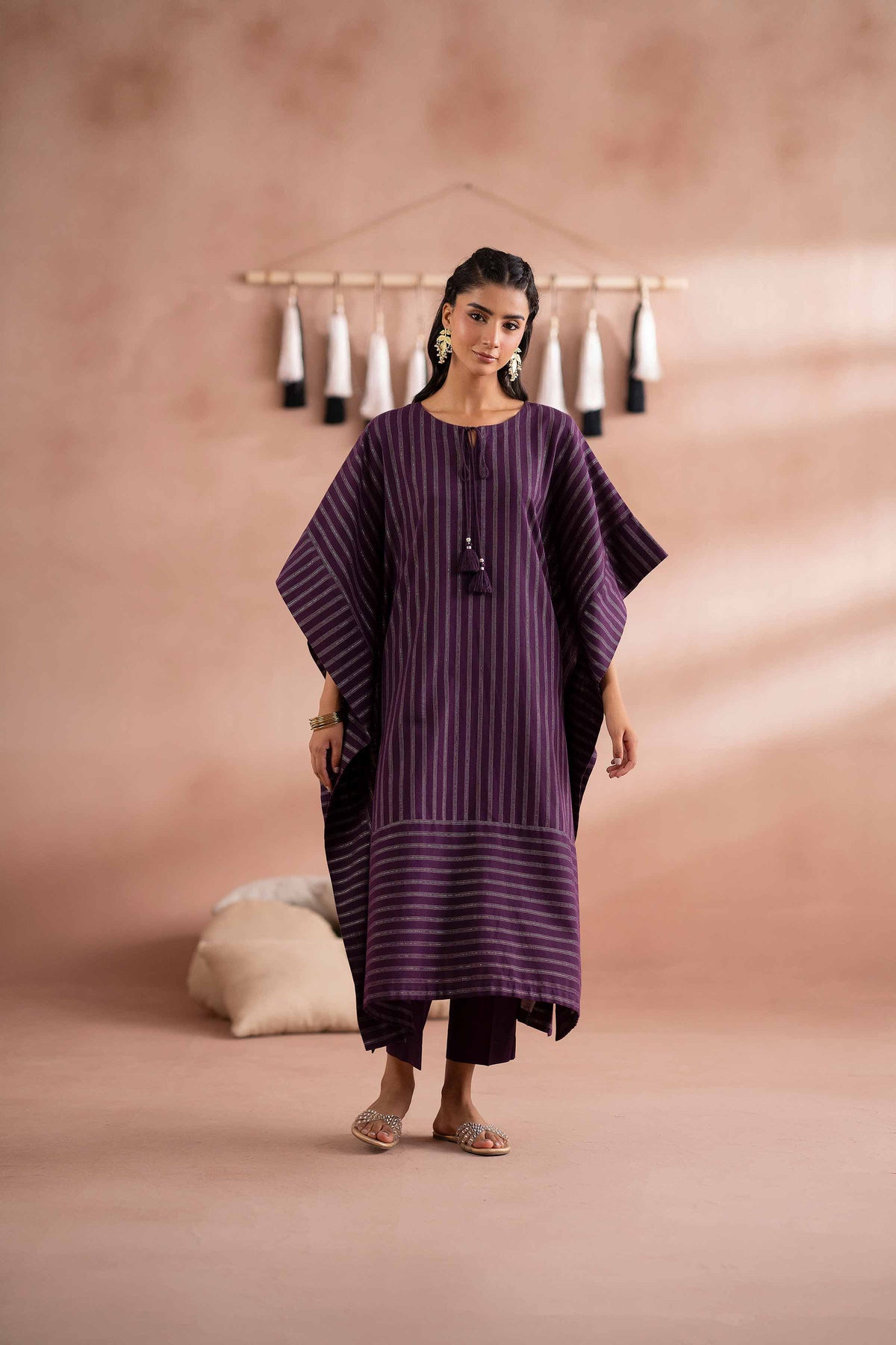 2 Piece - Basic Suit - PS25-74 Purple Yarn Dyed 2PC Solids Nishat Australia