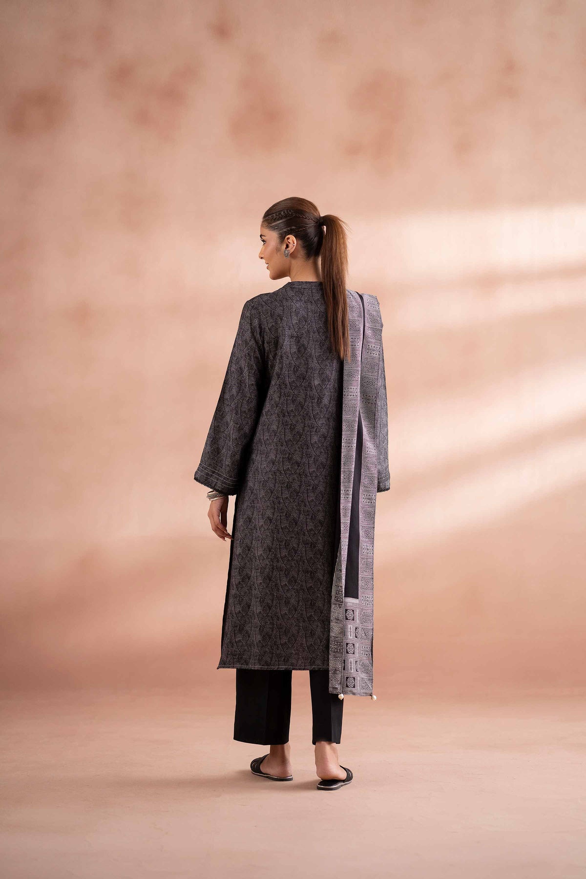 3 Piece - Basic Suit - PS25-80 Grey Jacquard 3PC Solids Nishat Australia