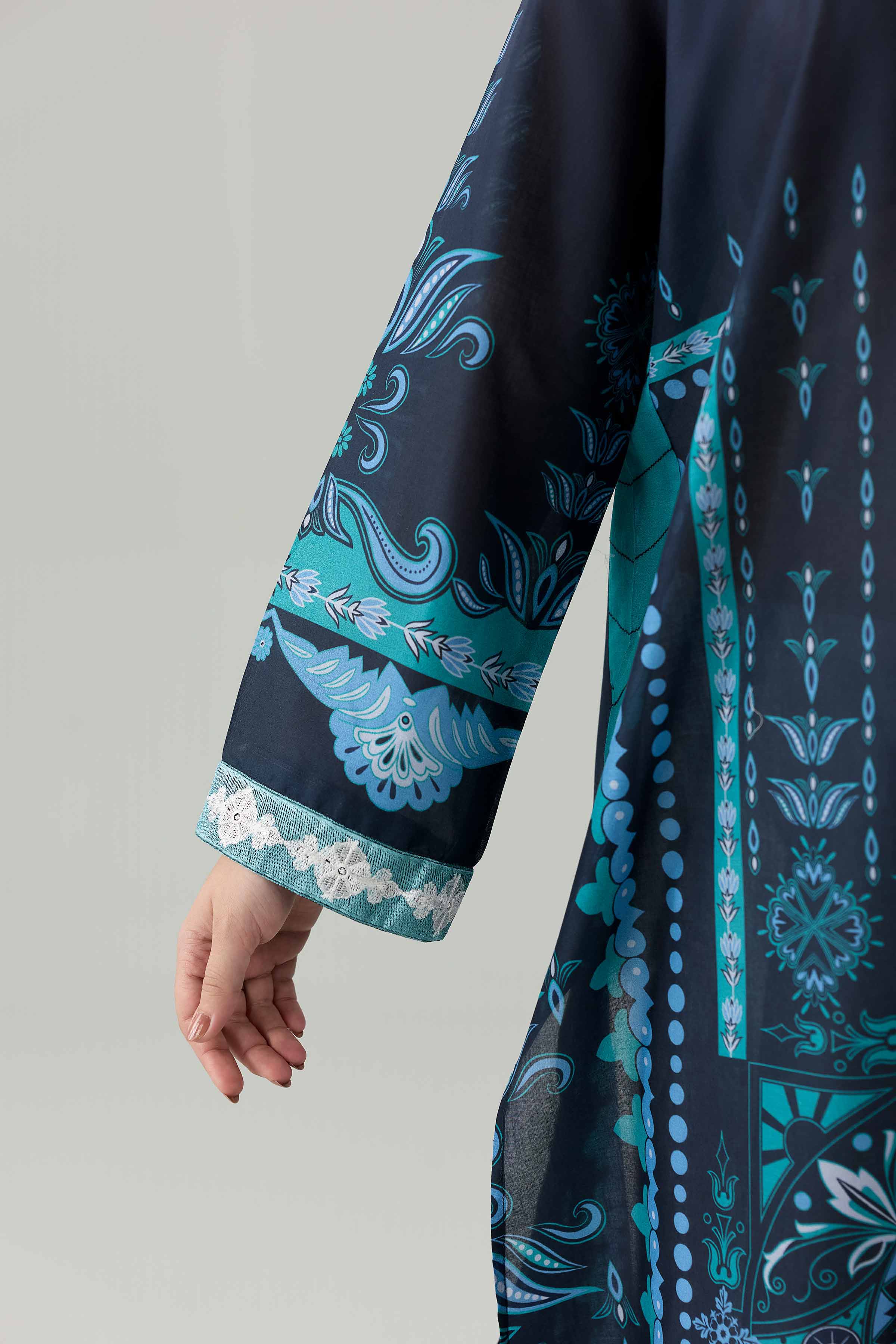 Printed Embroidered Shirt - PS26-08 Blue Lawn 1PC Embroidered Nishat Australia