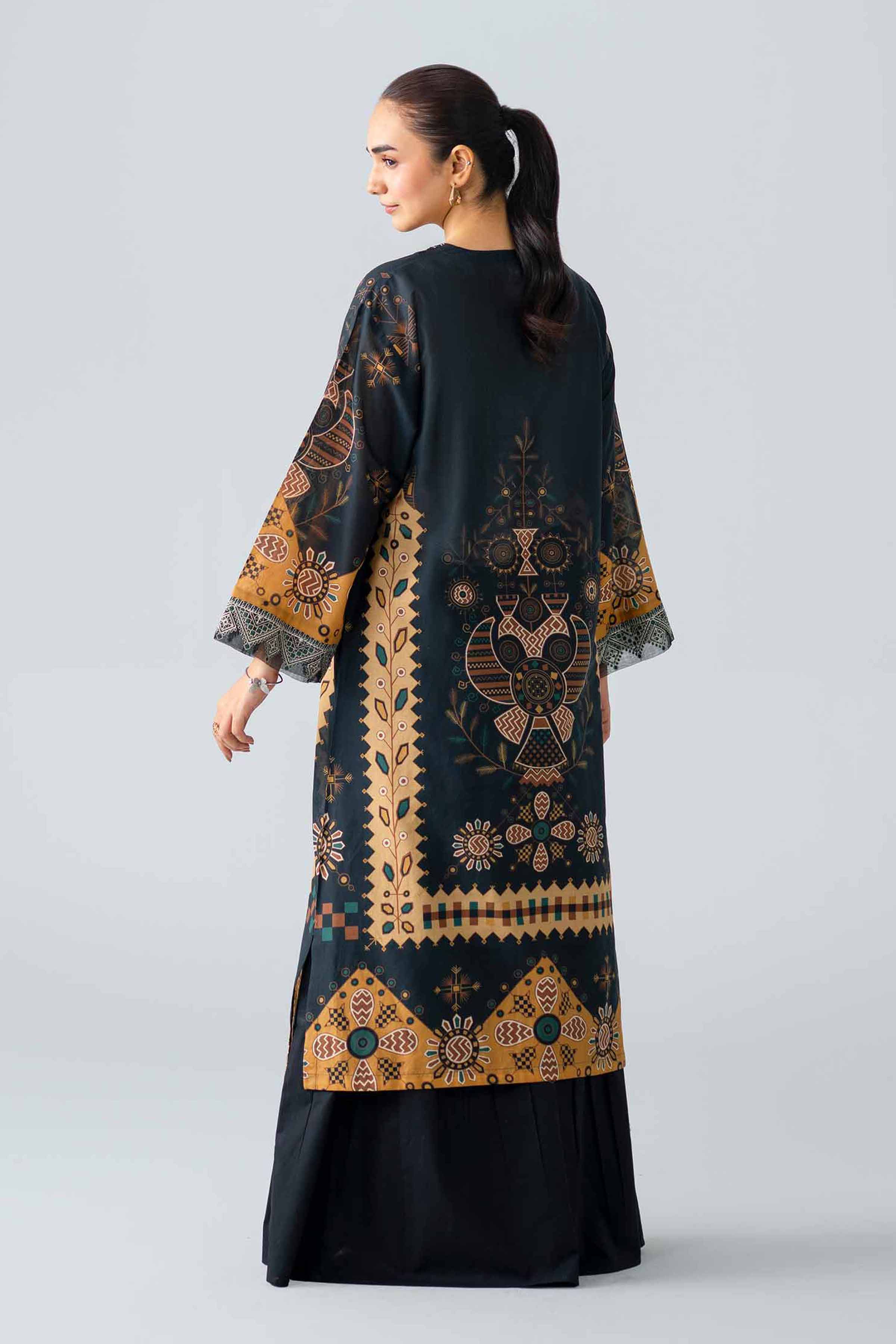 Printed Embroidered Shirt - PS26-09 Black Lawn 1PC Embroidered Nishat Australia