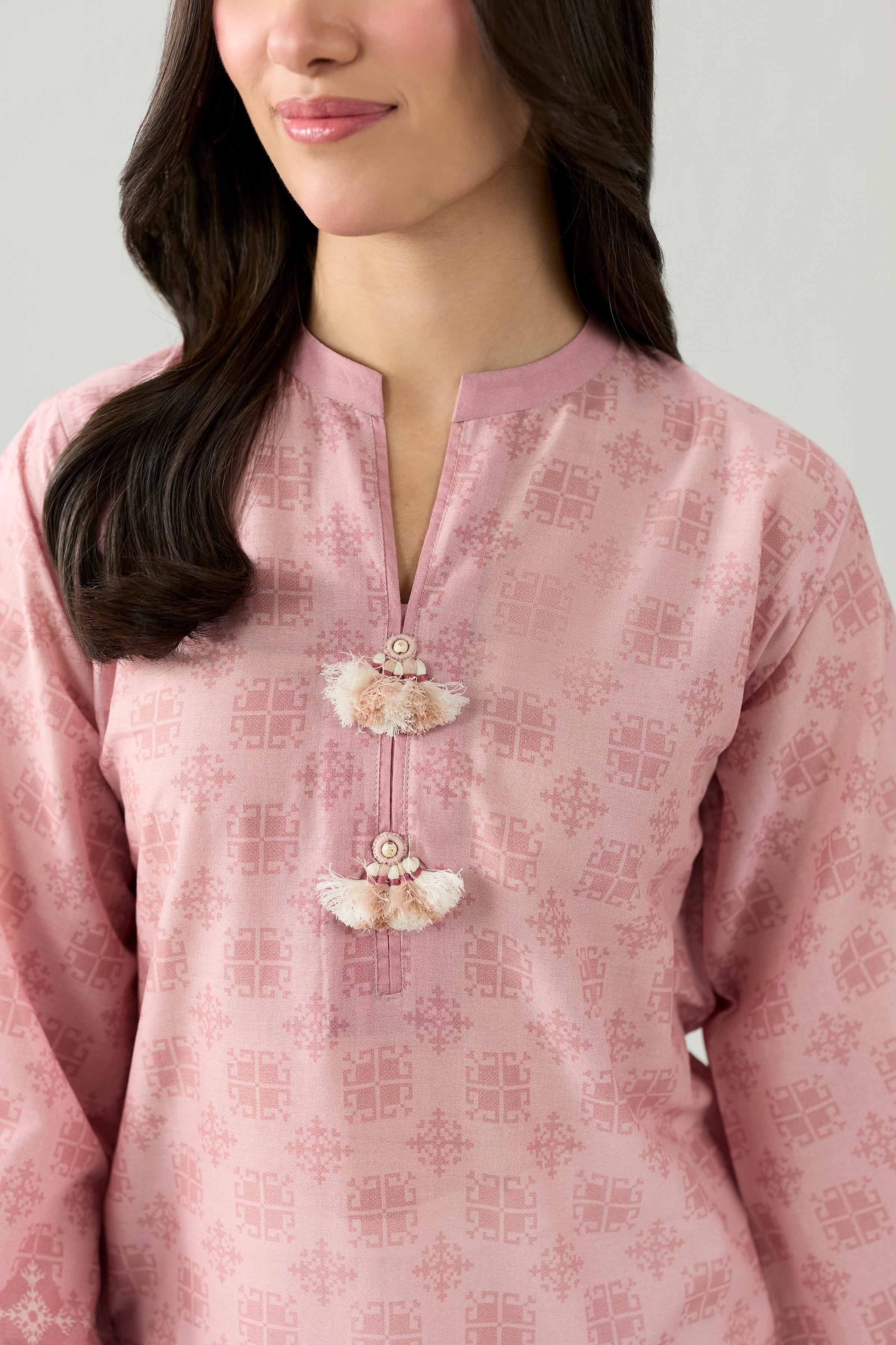 Printed Embroidered Shirt - PS26-10 Pink Lawn 1PC Embroidered Nishat Australia