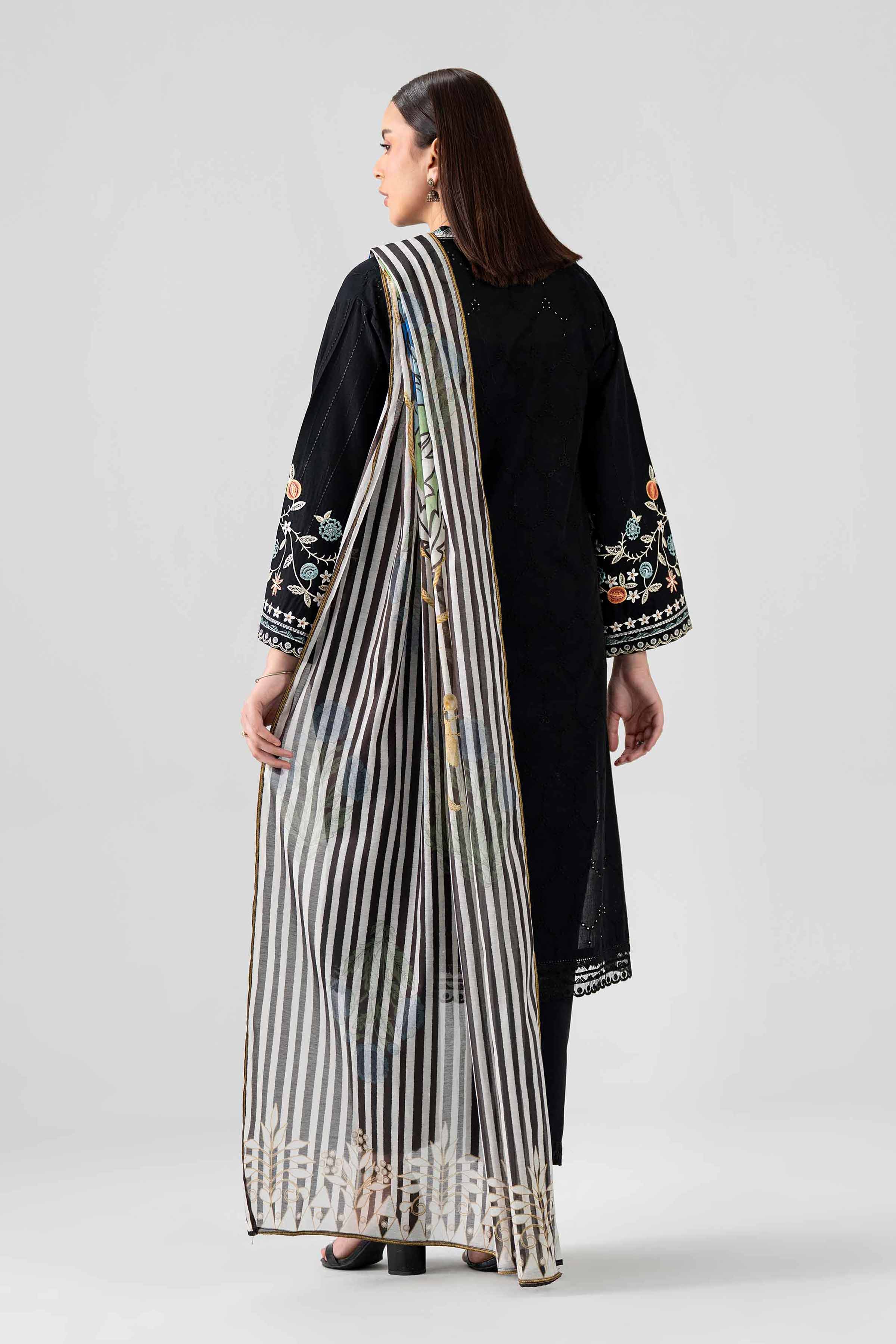 3 Piece - Printed Embroidered Suit - PS26-114 Black Chicken Kari 3PC Embroidered Nishat Australia