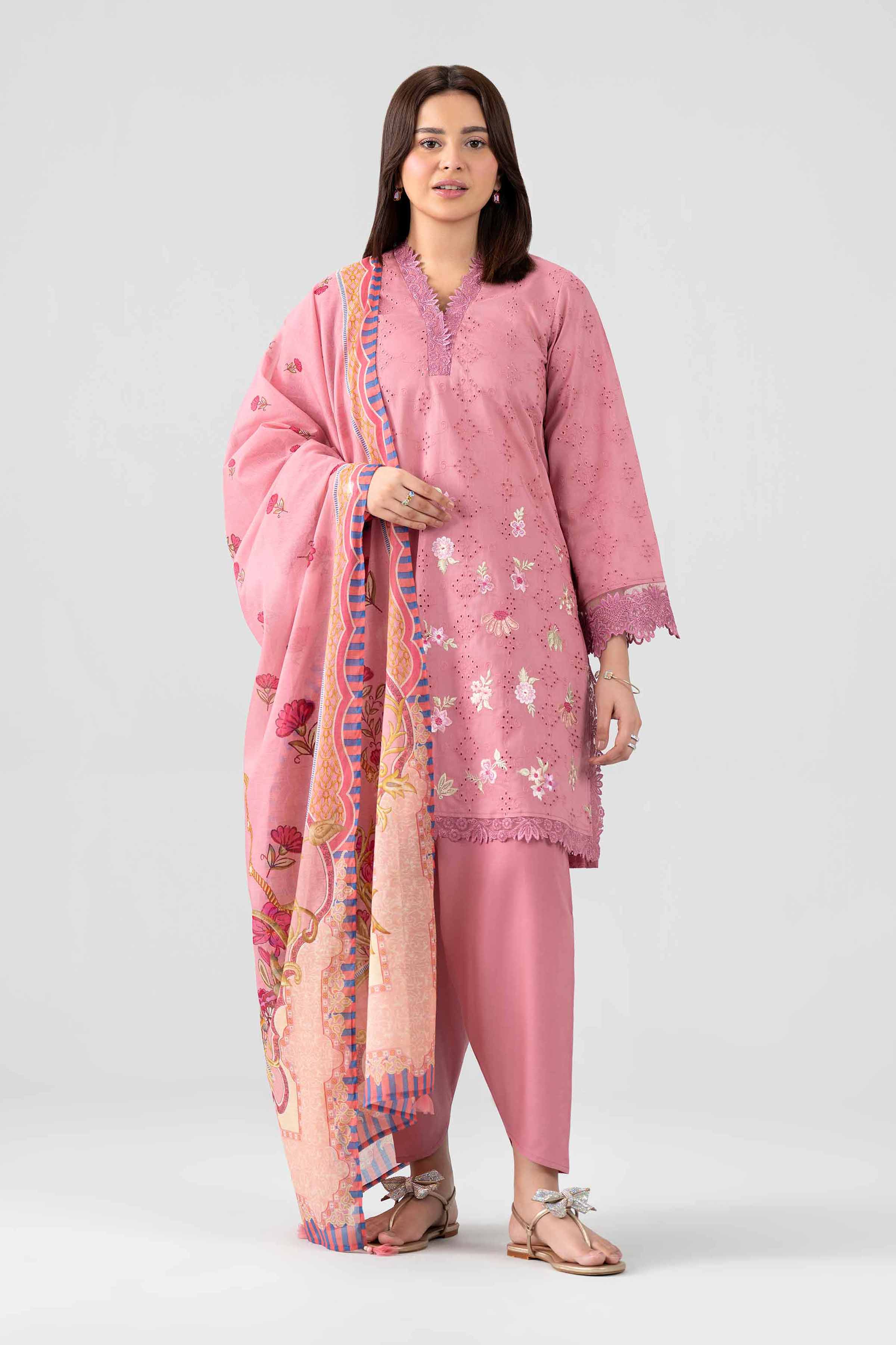 3 Piece - Embroidered Suit - PS26-118 Pink Chicken Kari 3PC Embroidered Nishat Australia