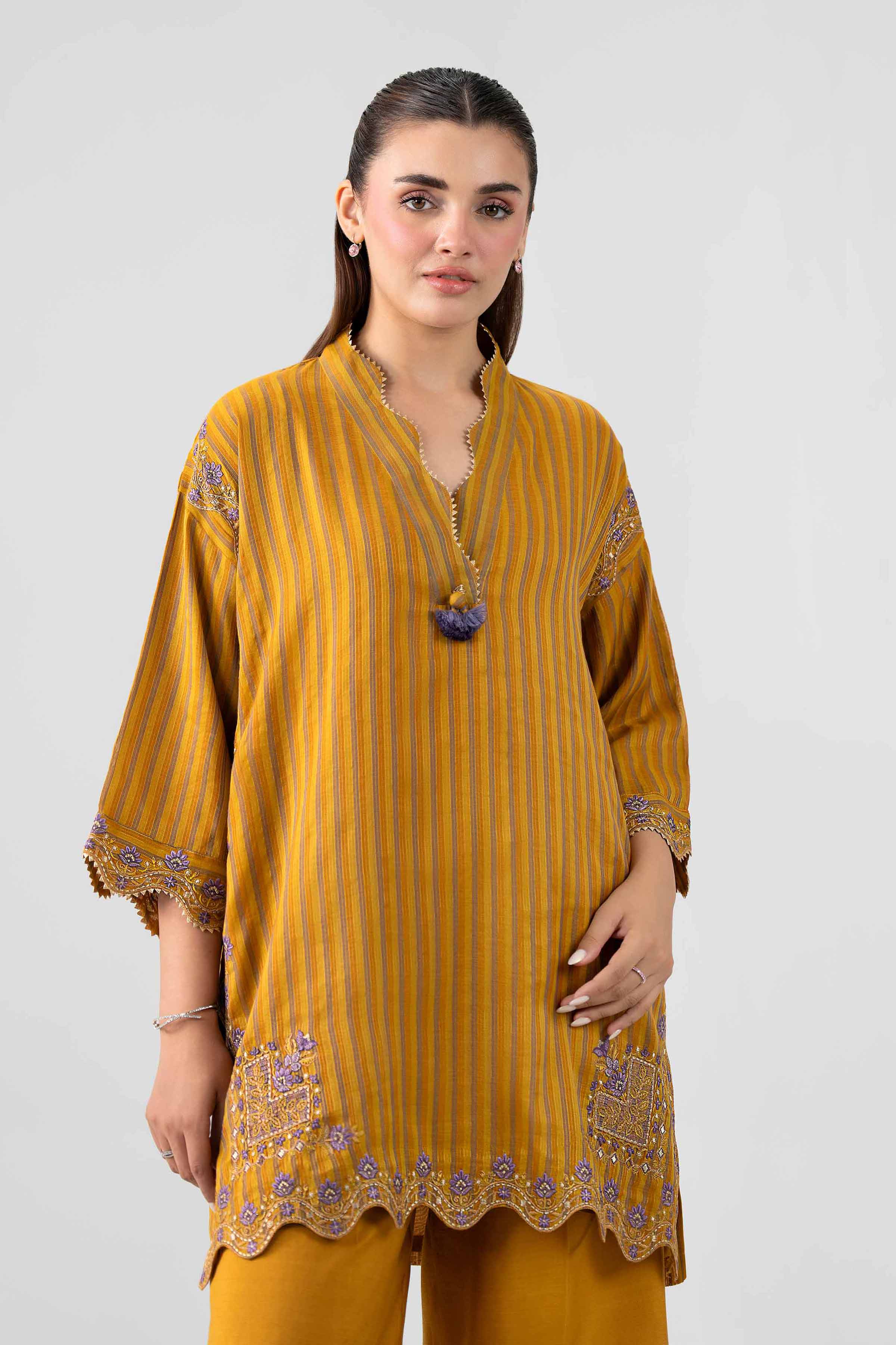 2 Piece - Printed Embroidered Suit - PS26-16 Yellow Cotton 2PC Embroidered Nishat Australia