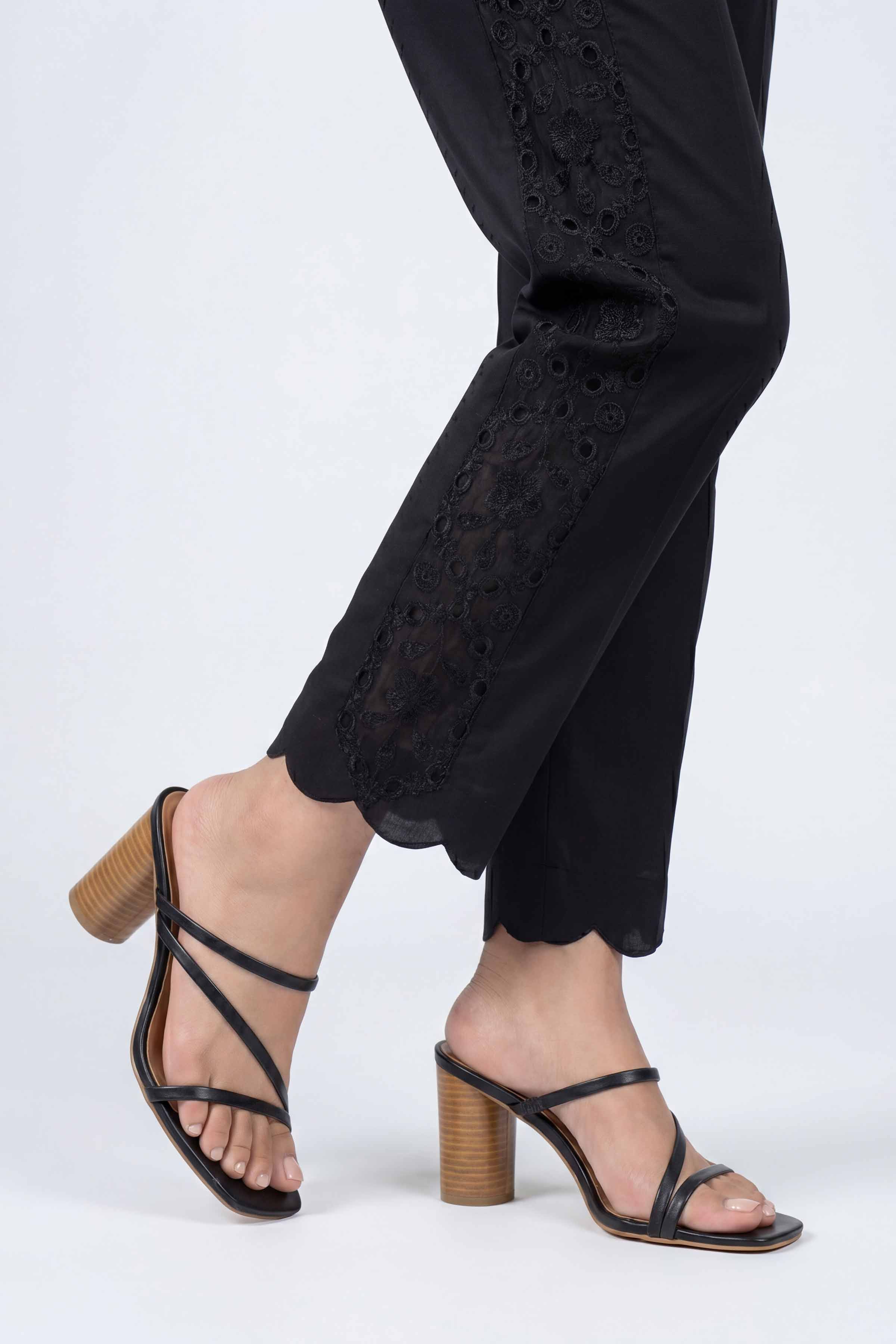 Embroidered Pants - PS26-182 Black Cambric 1PC Embroidered Nishat Australia
