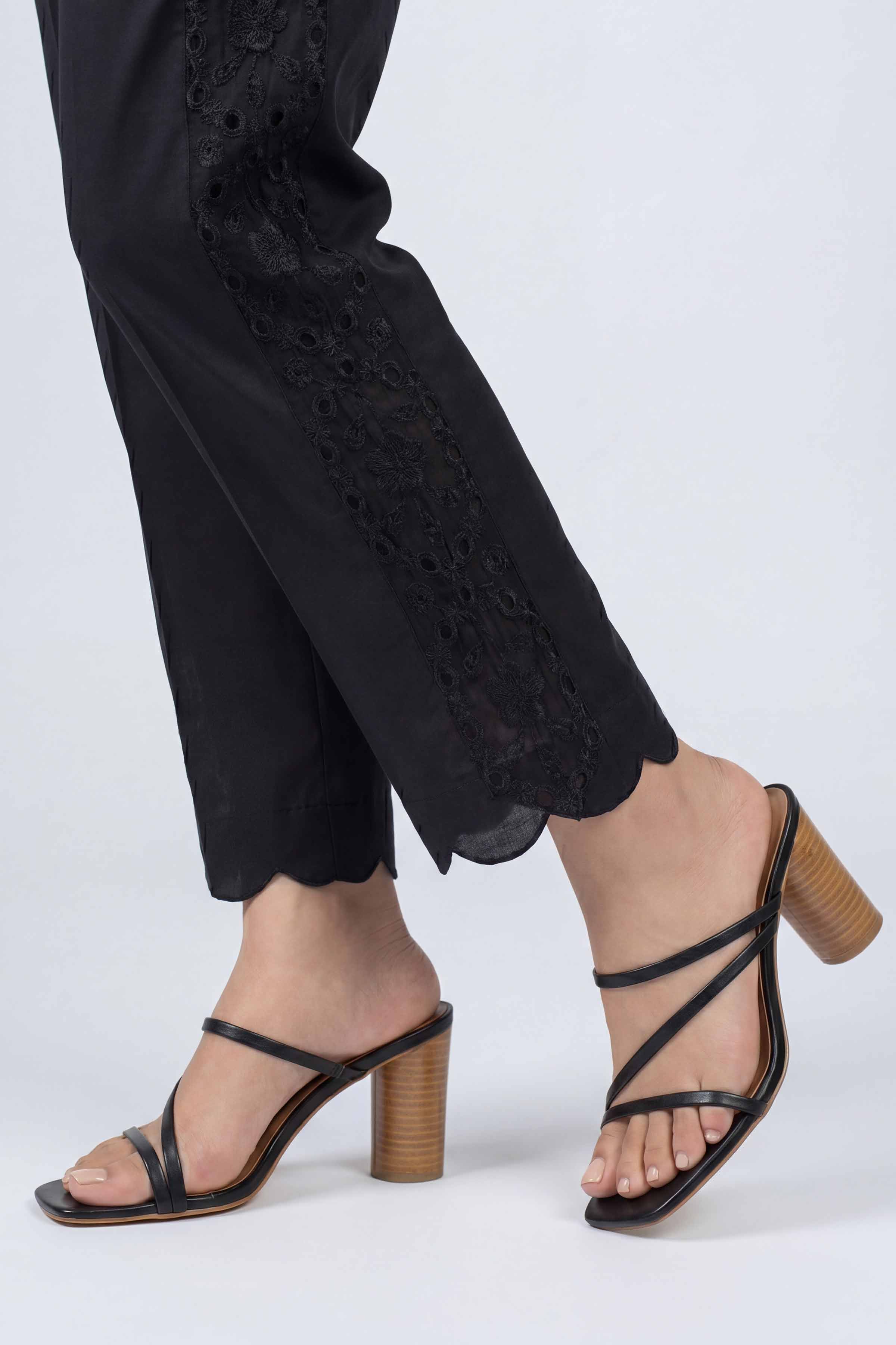 Embroidered Pants - PS26-182 Black Cambric 1PC Embroidered Nishat Australia