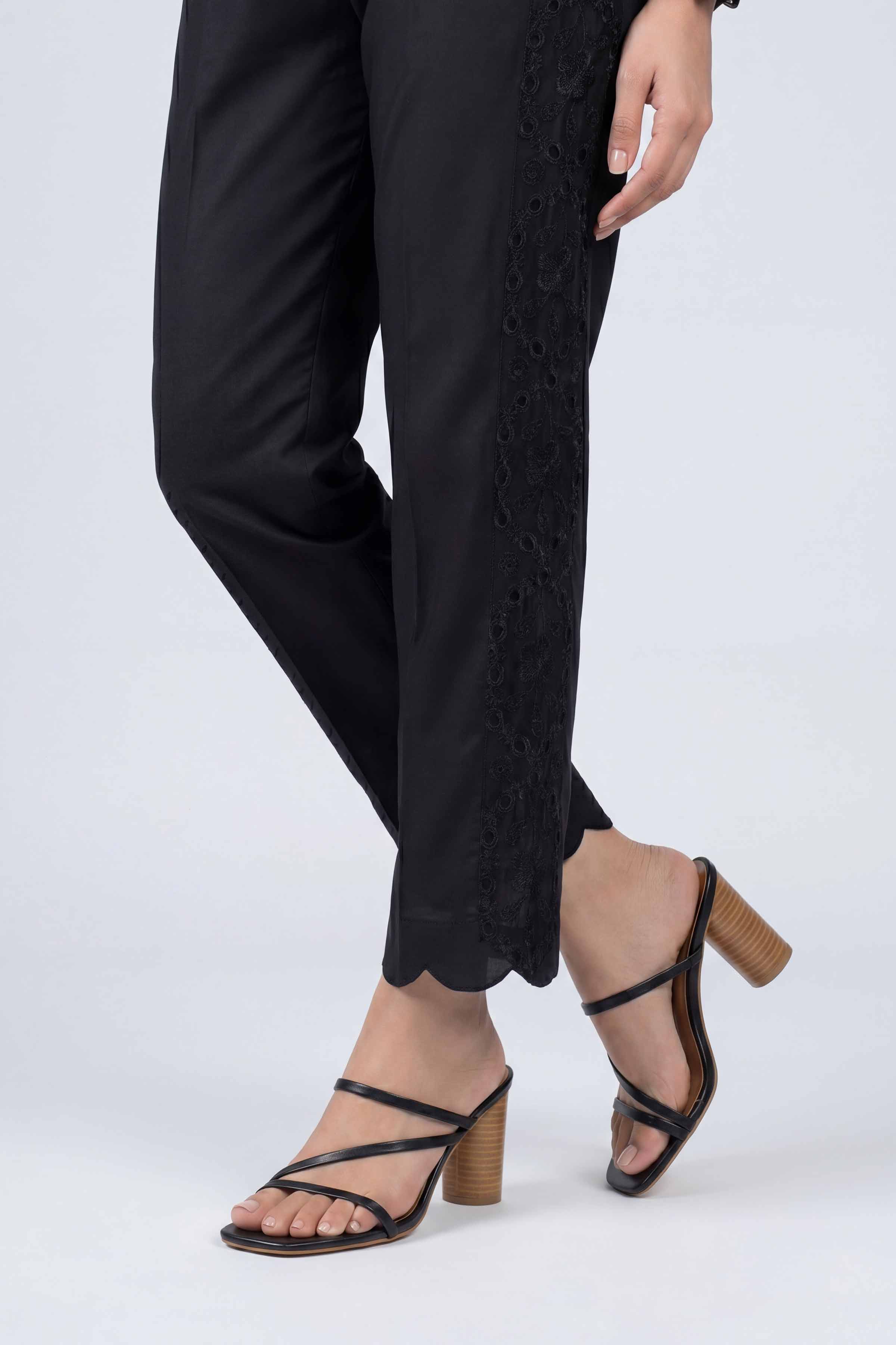 Embroidered Pants - PS26-182 Black Cambric 1PC Embroidered Nishat Australia