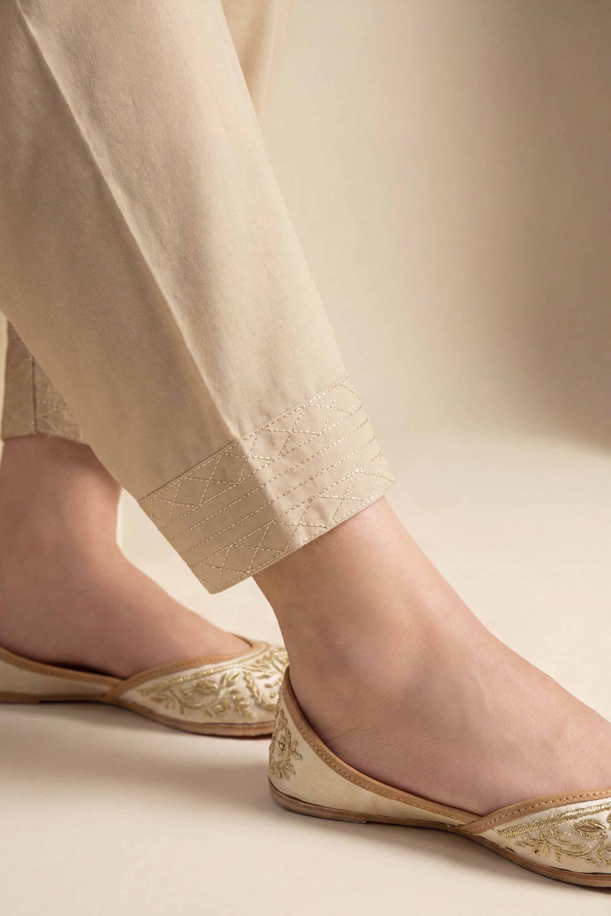 Embroidered Shalwar - PS26-183 Beige Cambric 1PC Embroidered Nishat Australia