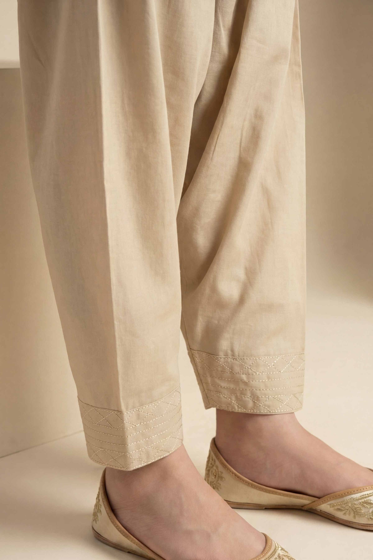 Embroidered Shalwar - PS26-183 Beige Cambric 1PC Embroidered Nishat Australia