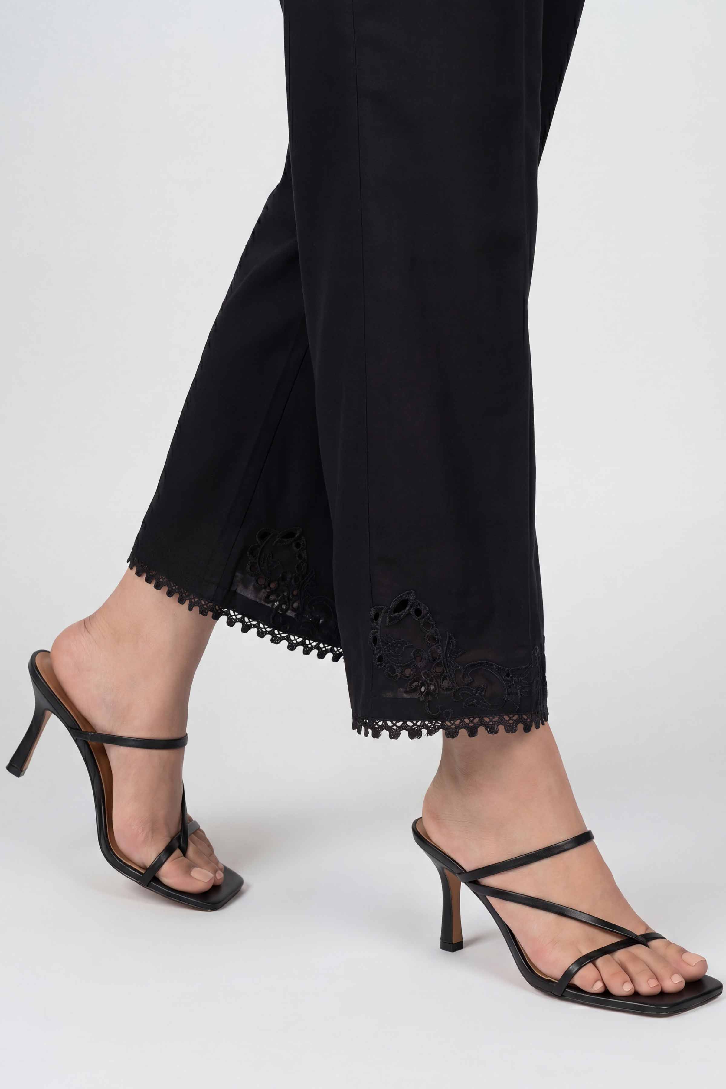 Embroidered Trousers - PS26-186 Black Cambric 1PC Embroidered Nishat Australia