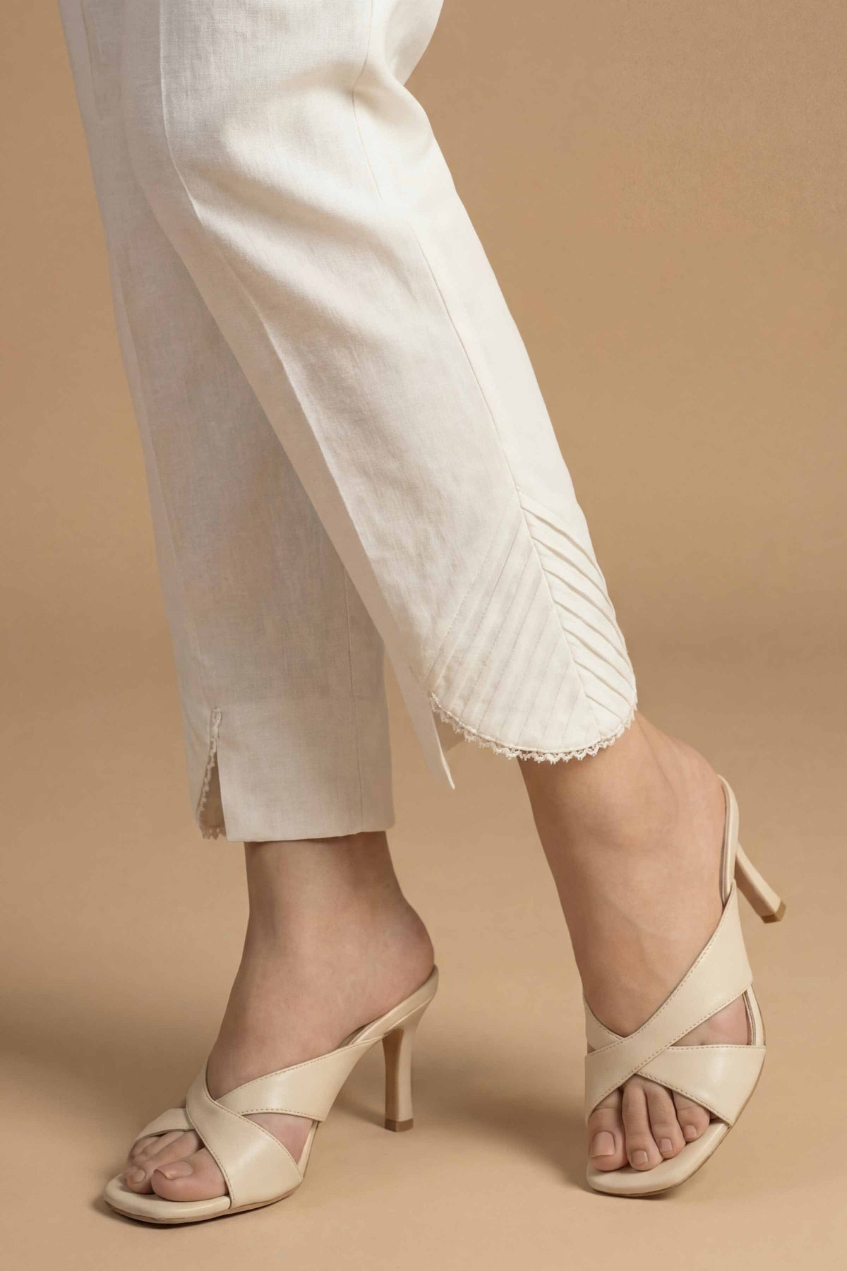 Solid Trousers - PS26-192 Off White Cambric 1PC Solids Nishat Australia