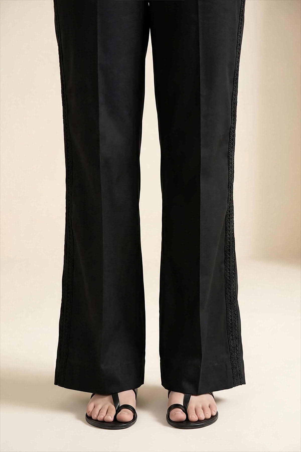 Solid Trousers - PS26-194 Black Cambric 1PC Solids Nishat Australia