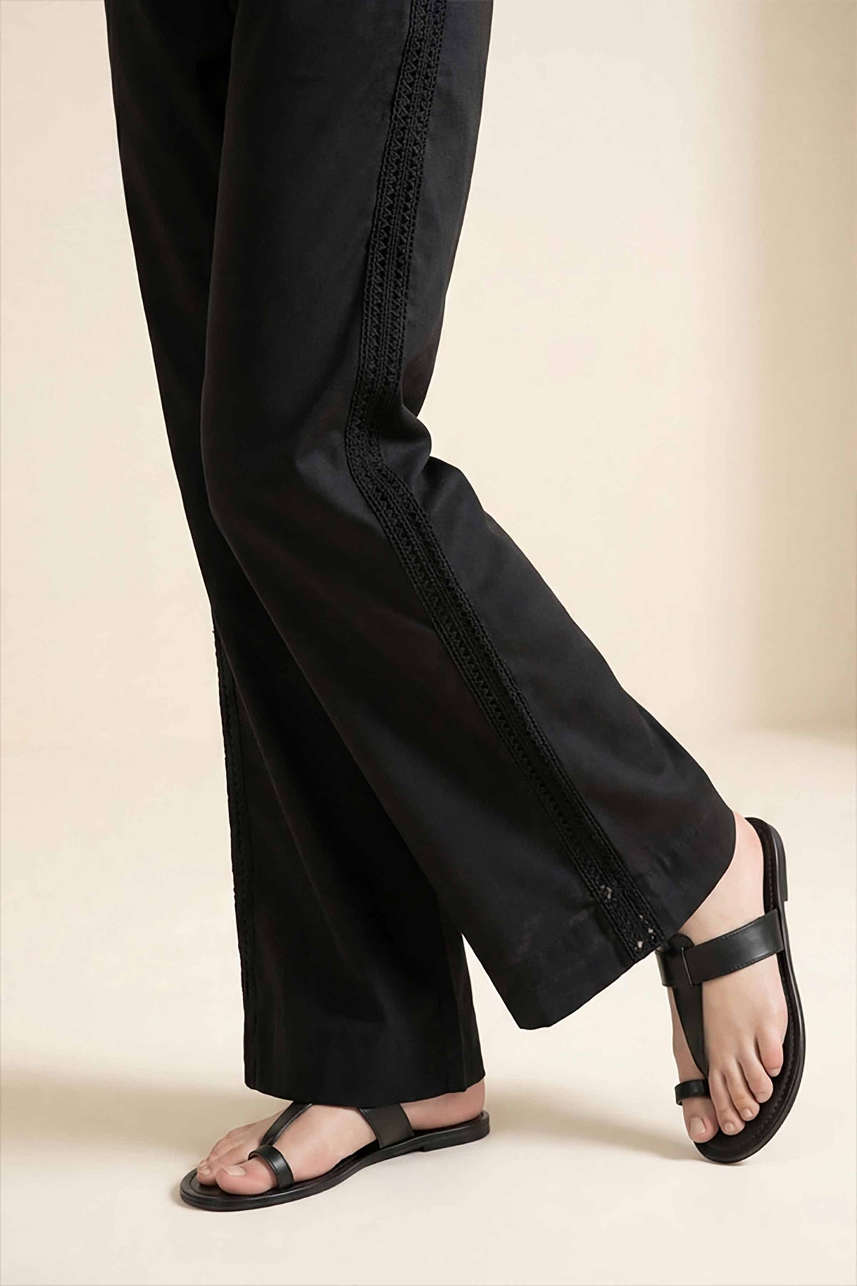 Solid Trousers - PS26-194 Black Cambric 1PC Solids Nishat Australia