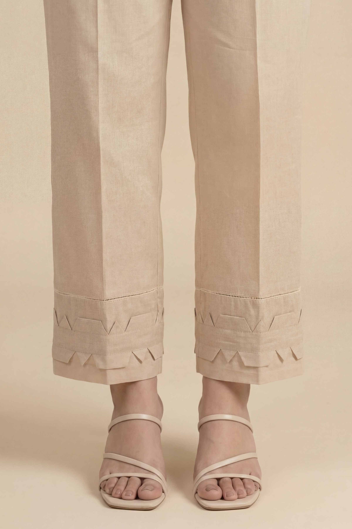 Solid Trousers - PS26-199 Beige Cambric 1PC Solids Nishat Australia