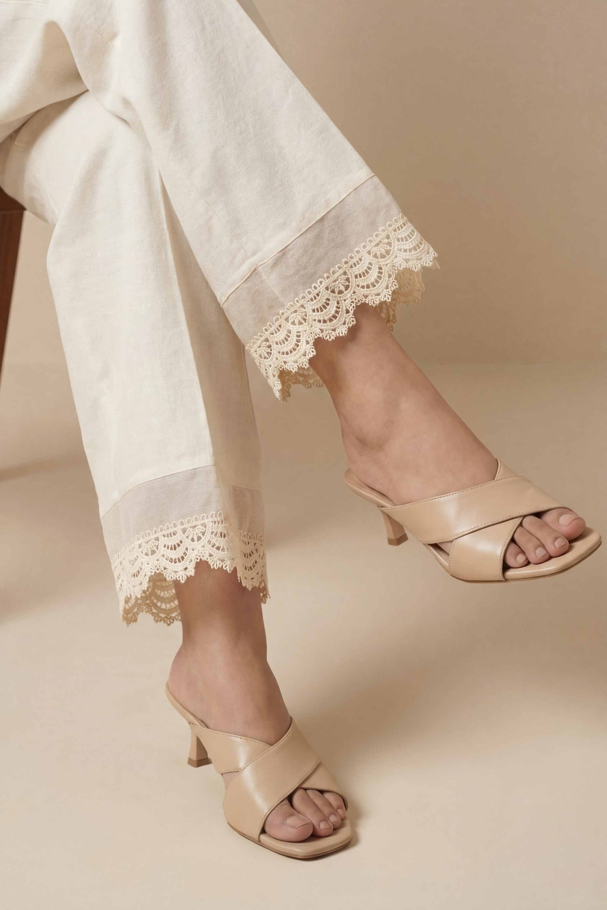 Solid Trousers - PS26-200 Off White Cambric 1PC Solids Nishat Australia