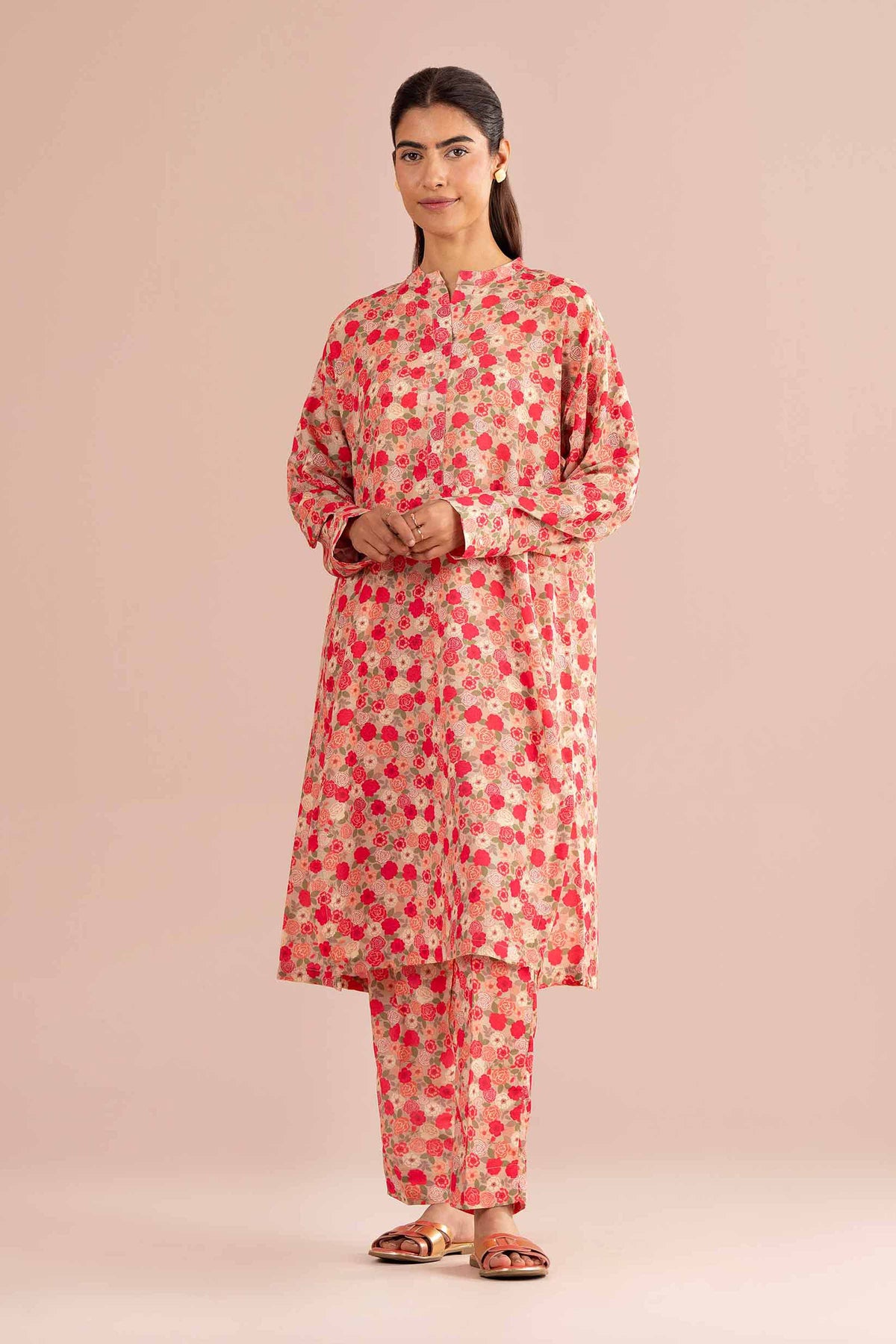 2 Piece - Printed Suit - PS26-83 Beige Lawn 2PC Printed Nishat Australia