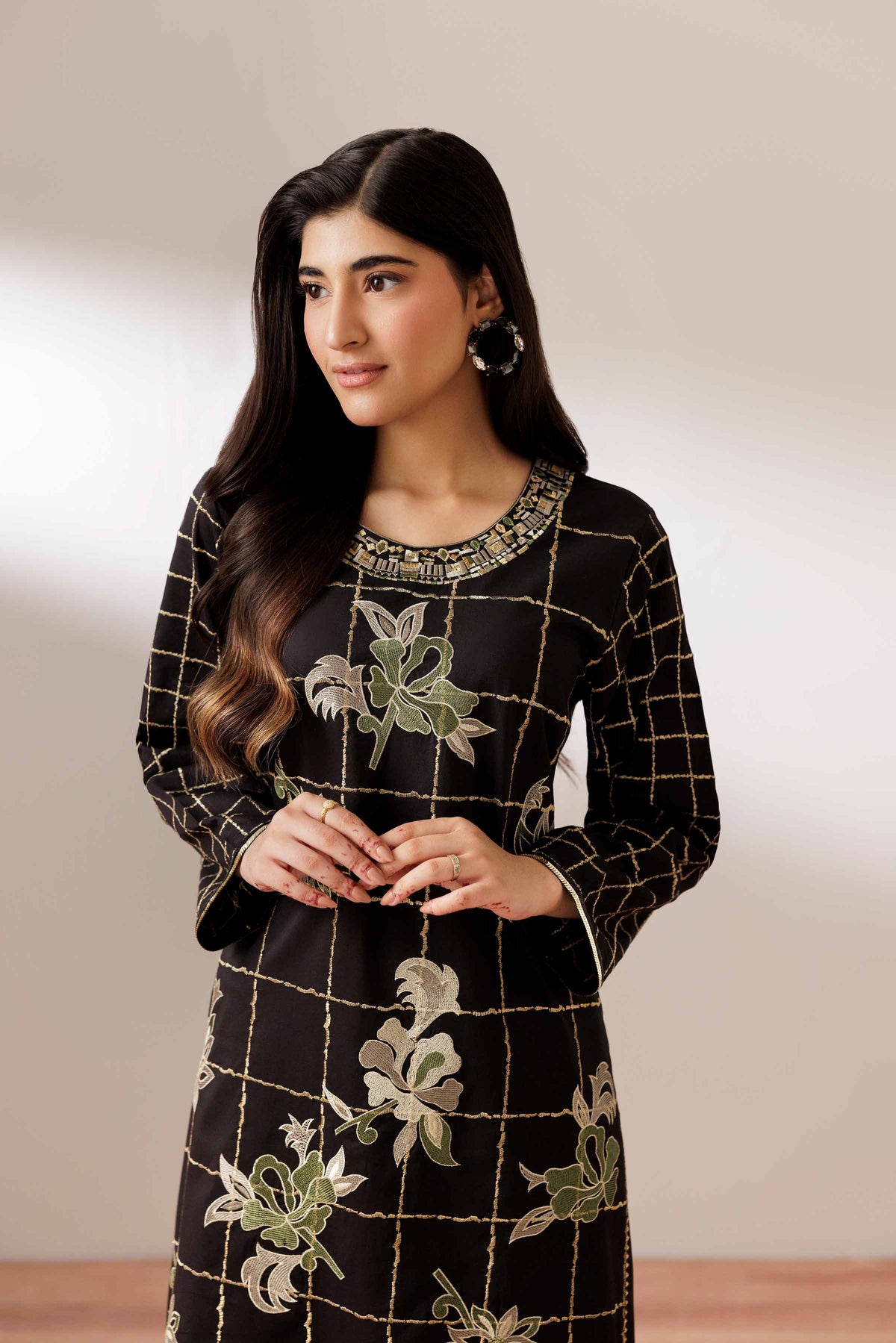 2 Piece - Embroidered Suit - PUS25-73 Black Cambric 2PC Embroidered Nishat Australia