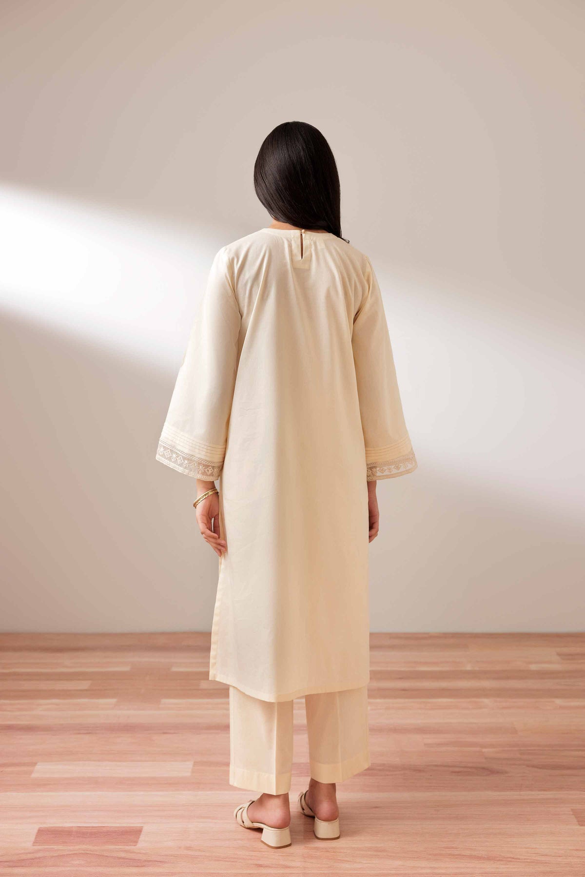 2 Piece - Embroidered Suit - PUS25-76 Beige Cambric 2PC Embroidered Nishat Australia